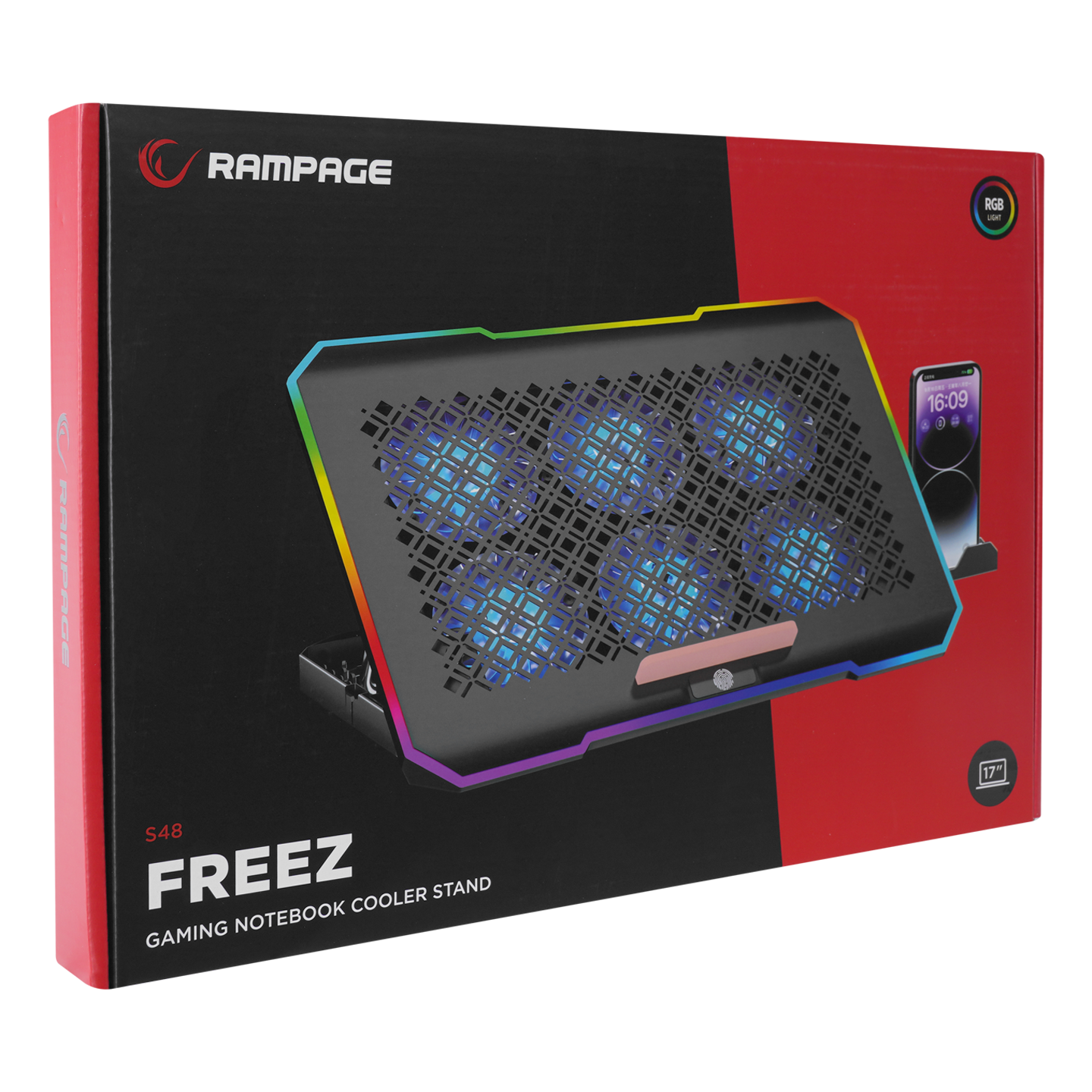 S48 FREEZ Siyah 10 Mode RGB Notebook Soğutucu Stand - Rampage
