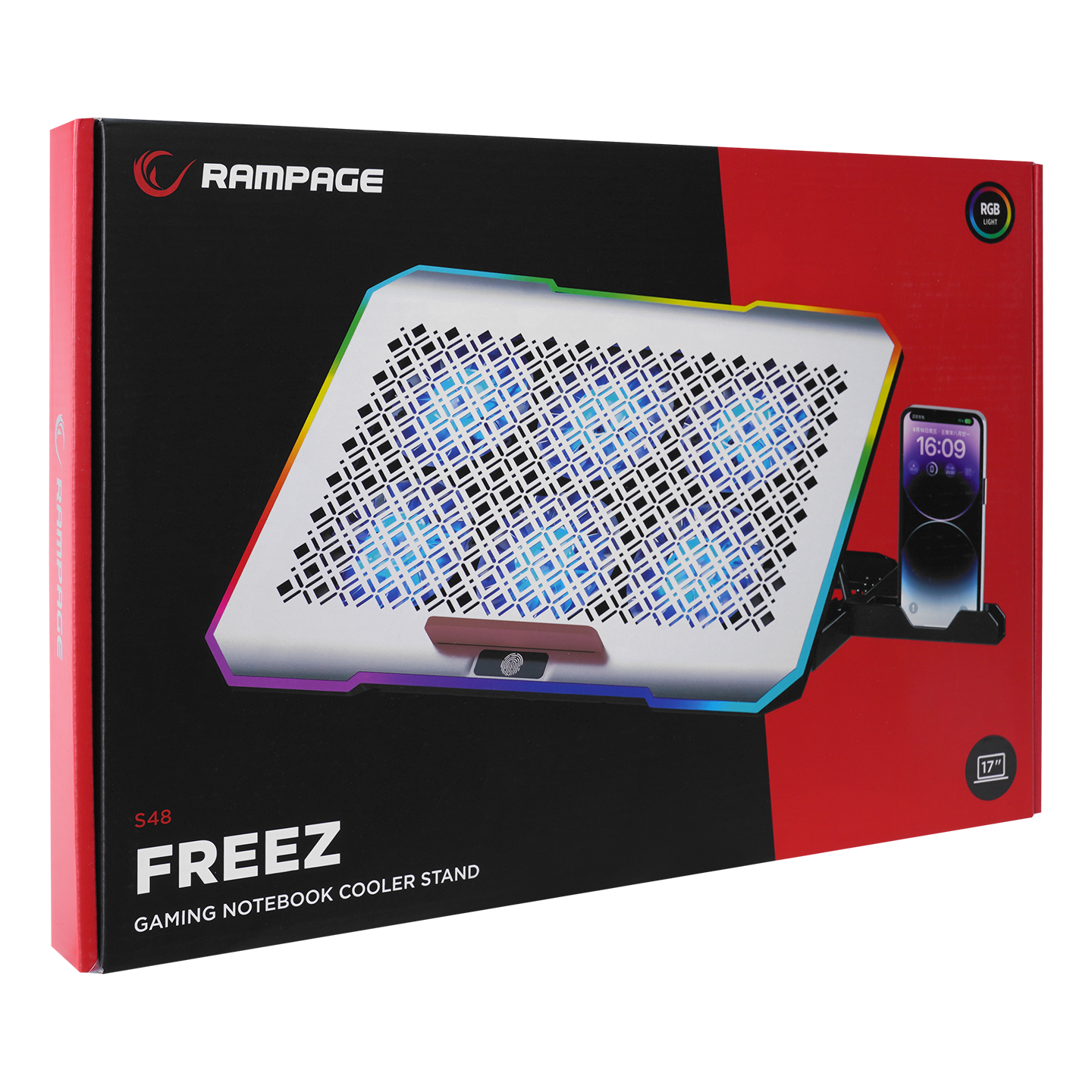 S48 FREEZ Gümüş 10 Mode RGB Notebook Soğutucu Stand - Rampage