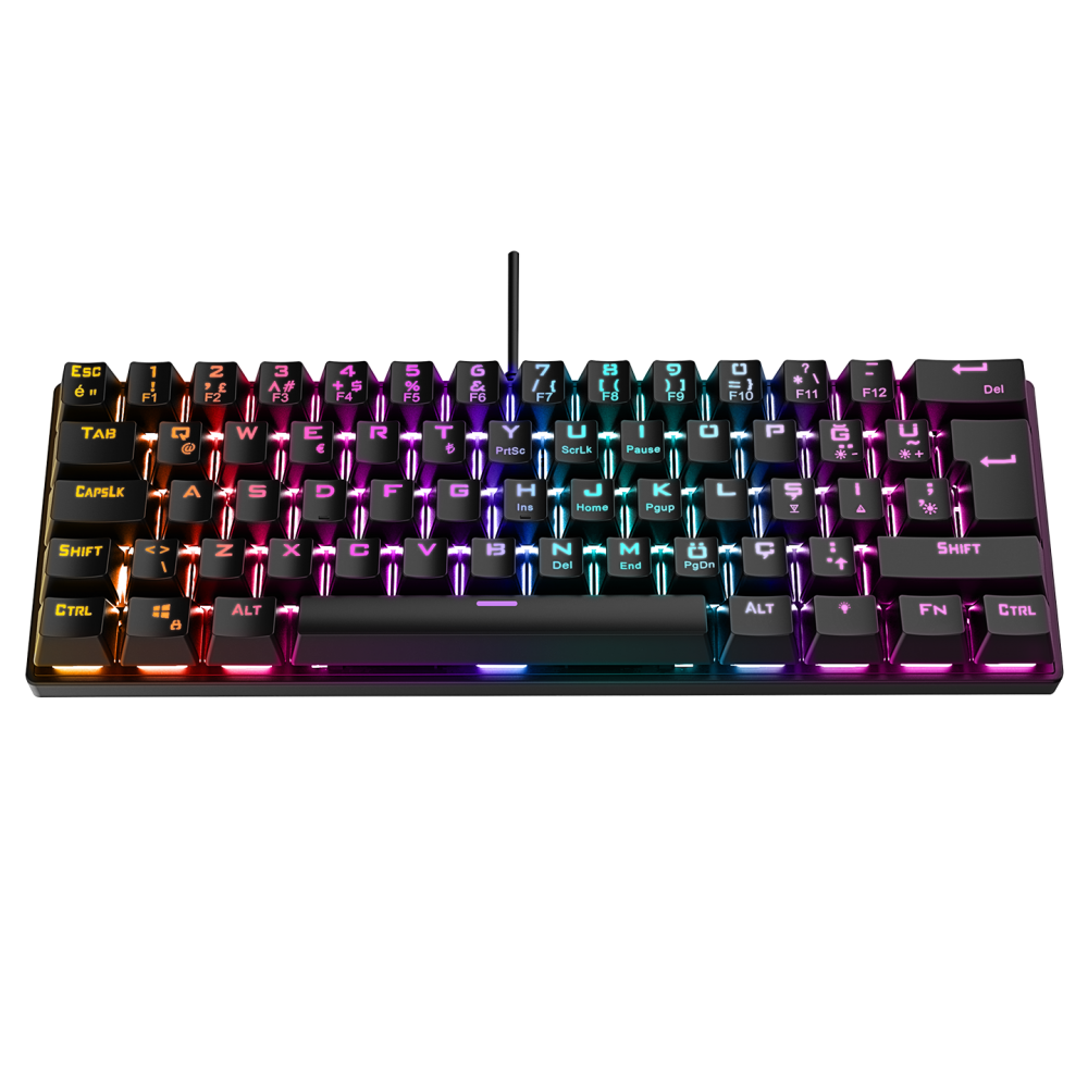 PLOWER K60 Siyah Bilek Destekli Red Switch Gaming Oyuncu Klavye - Rampage