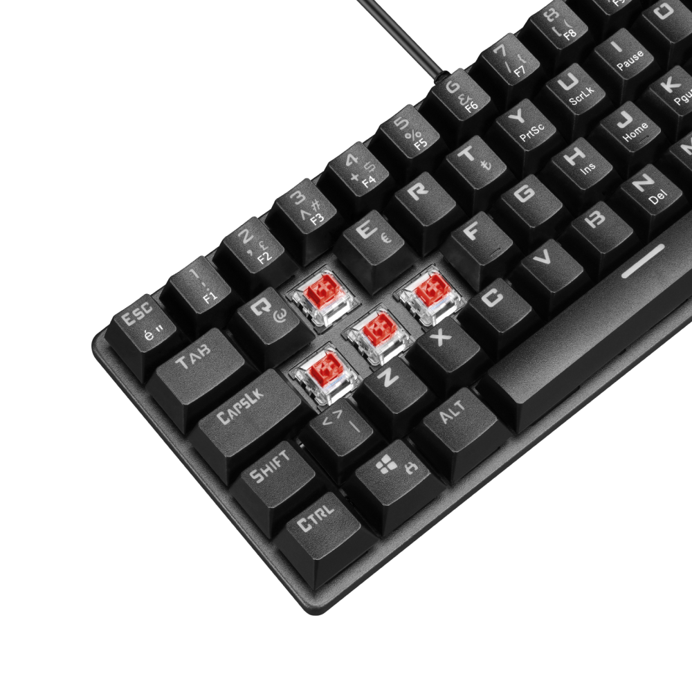 PLOWER K60 Siyah Bilek Destekli Red Switch Gaming Oyuncu Klavye - Rampage