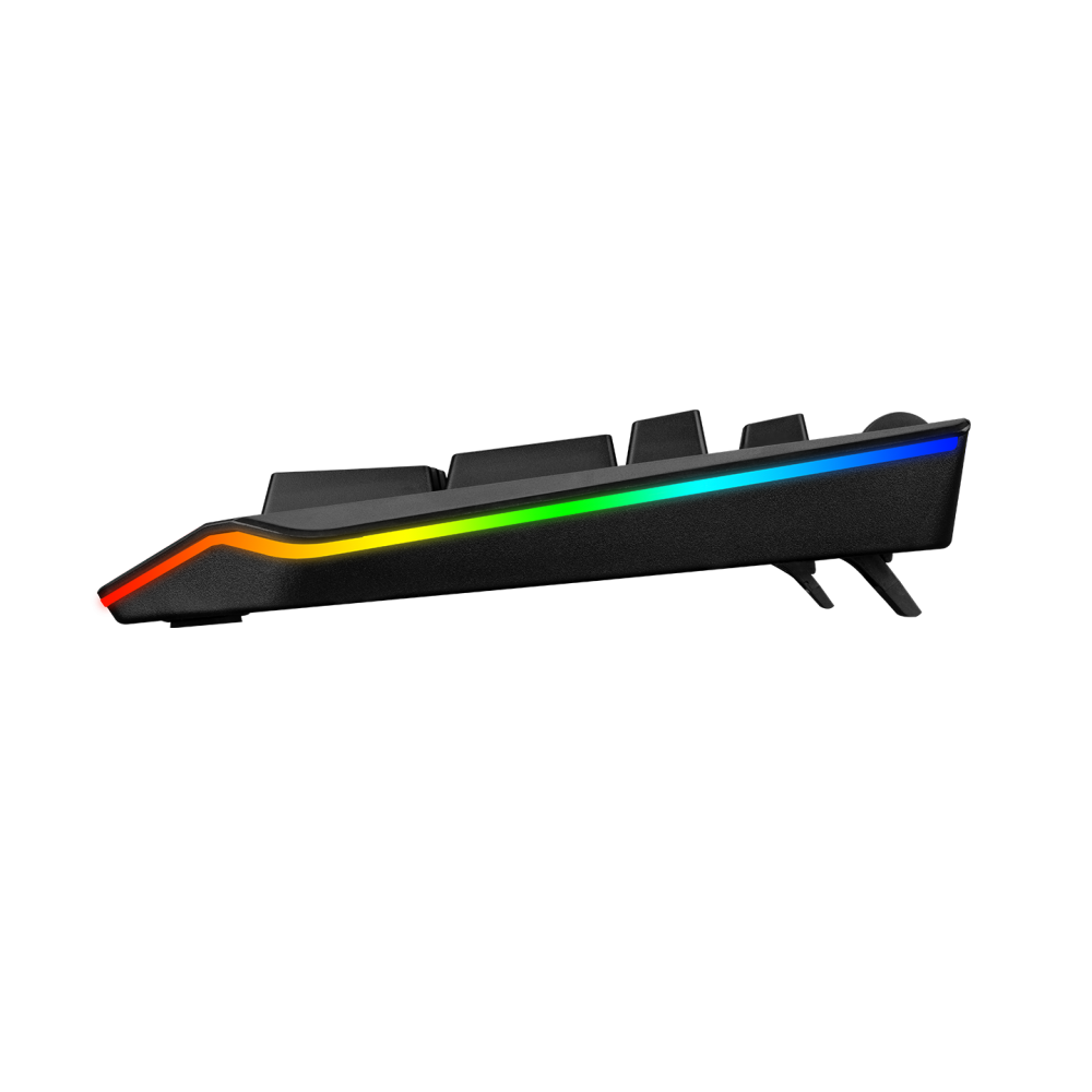 KB-R105 EXHERO Full RGB Ledli Outemu Blue Switch 5 Makro Tuşlu Standlı Türkçe Gaming Oyuncu Klavyesi
