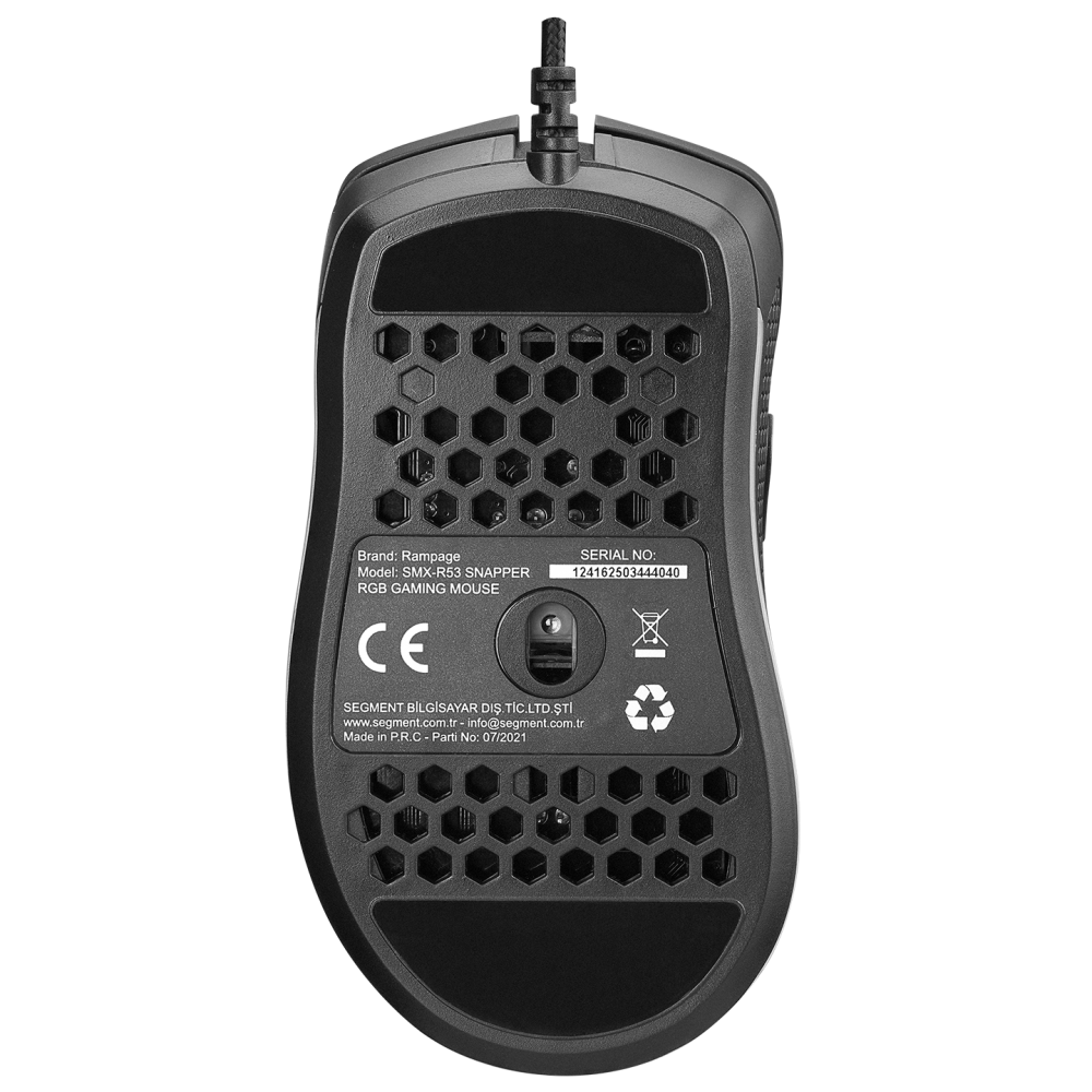 SMX-R53 SNAPPER Usb Siyah 7200 dpi RGB Aydınlatmalı Gaming Oyuncu Mouse - Rampage