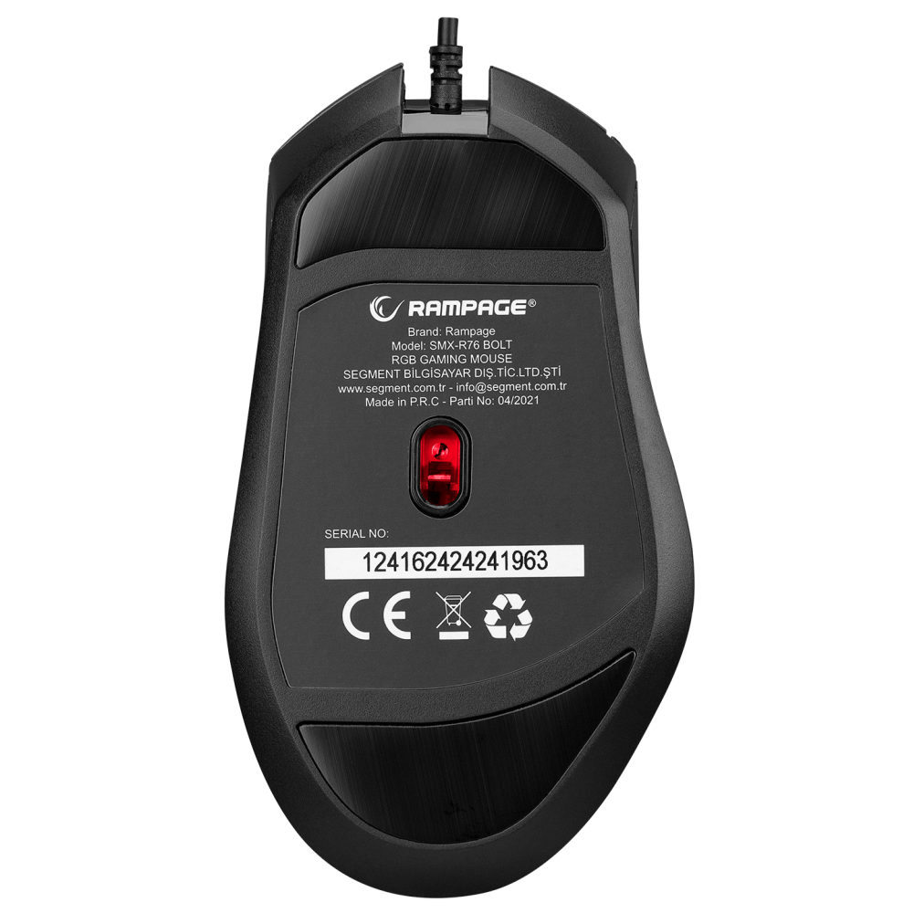 SMX-R76 BOLT Usb Siyah RGB Ledli 10000 dpi Gaming Oyuncu Mouse - Rampage