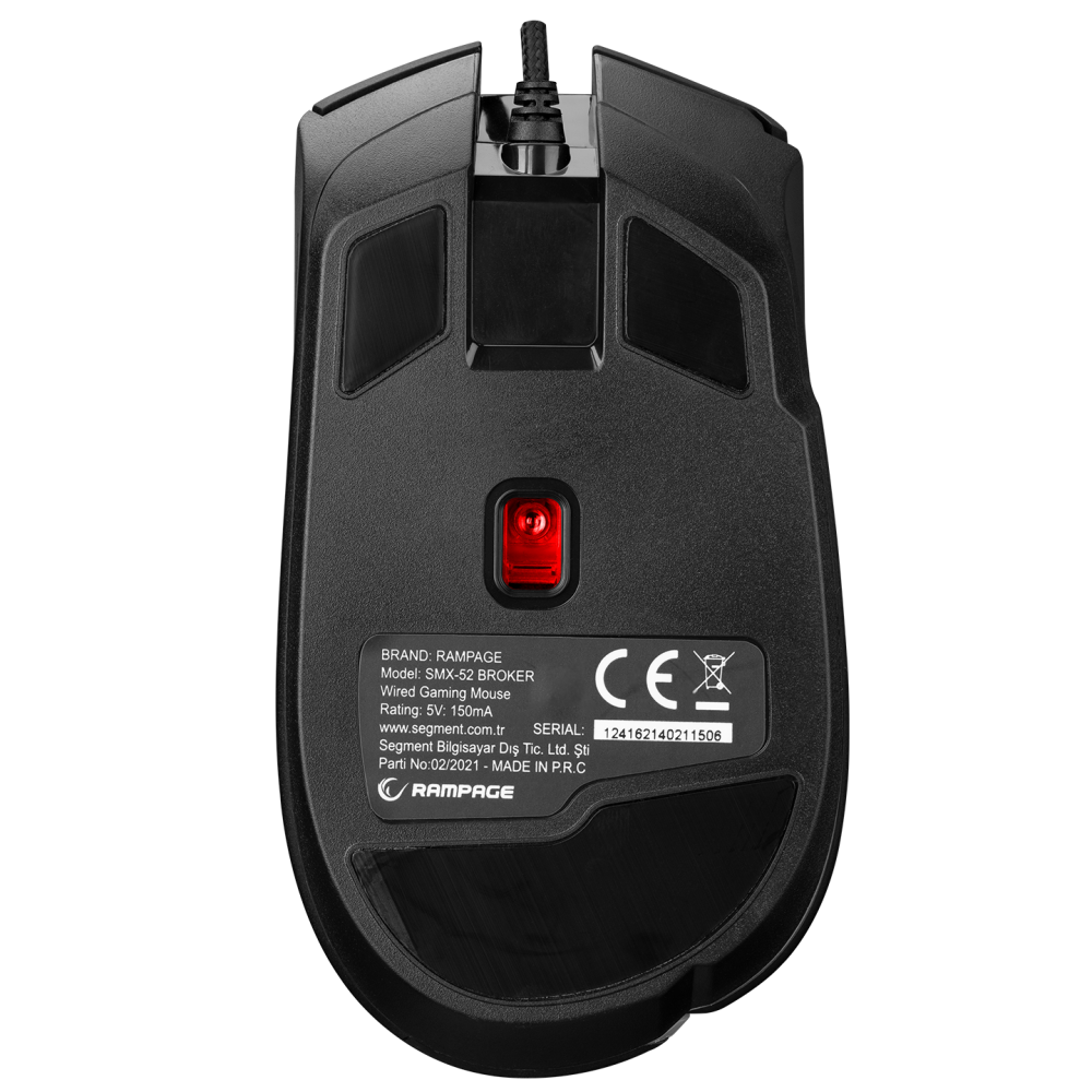 SMX-52 BROKER Usb Siyah RGB Işıklı 7200 dpi Gaming Oyuncu Mouse - Rampage