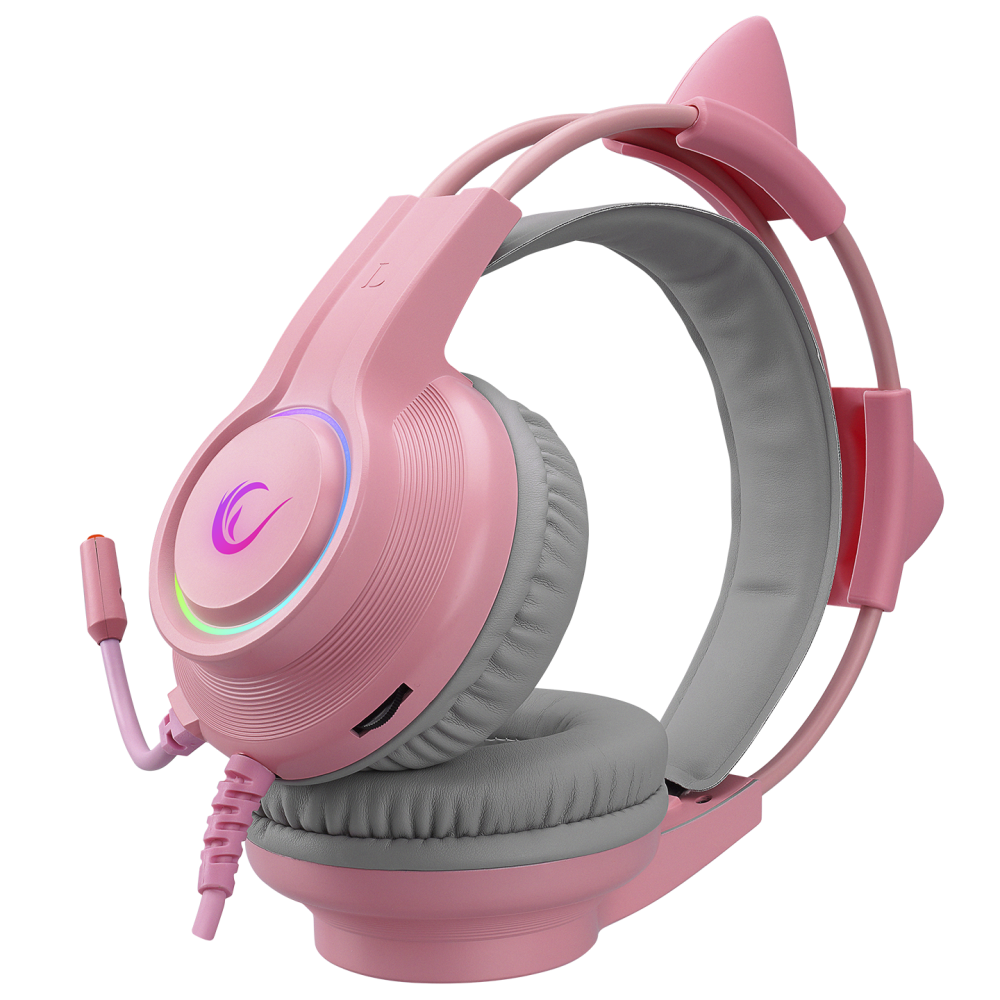 RM-K91 X-CATTY RGB 7.1 Oyuncu Kulaklığı - Pembe - Rampage