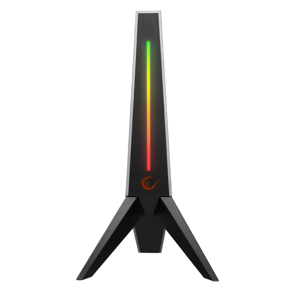 RM-H20 Gri RGB Işıklı 2*Usb Port Gaming Kulaklık Stand - Rampage