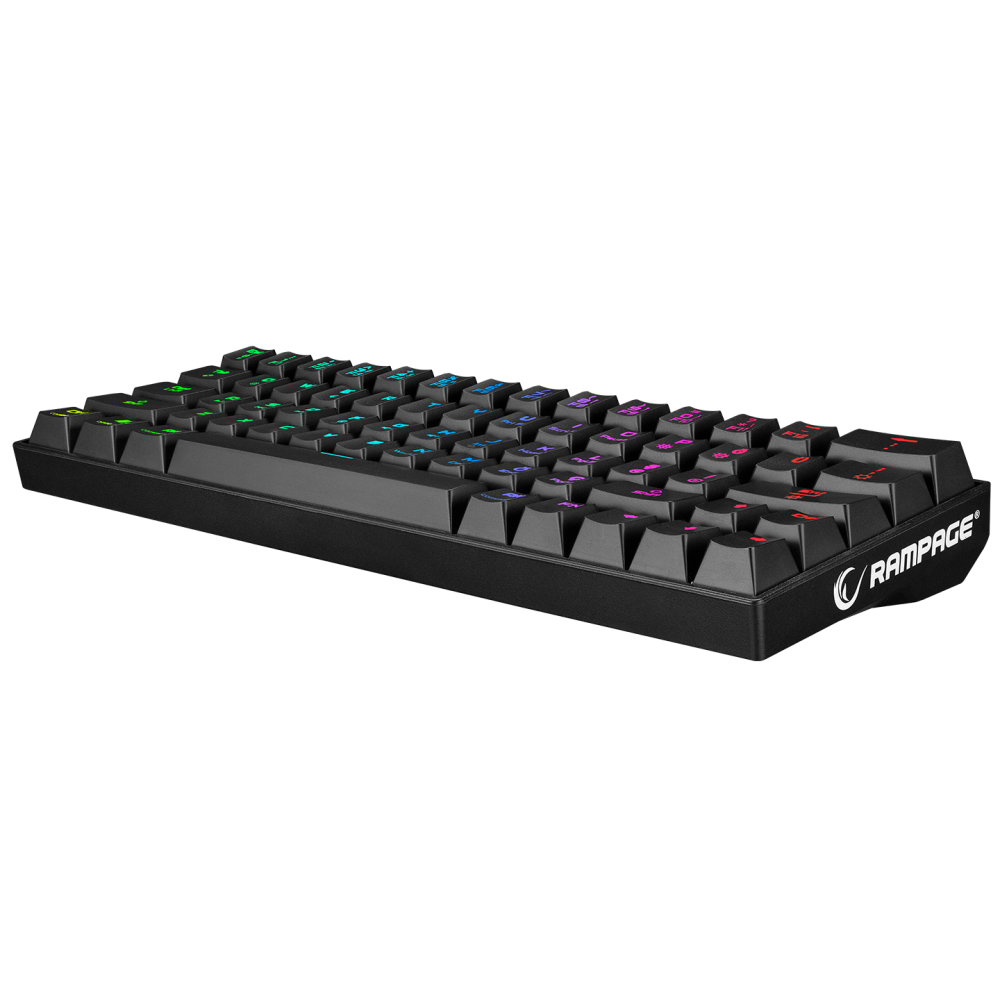 KB-RX63 ATOM Siyah Type-C Blue Switch Q 63 Tuşlu US Layout Mini Gaming Oyuncu Klavyesi - Rampage