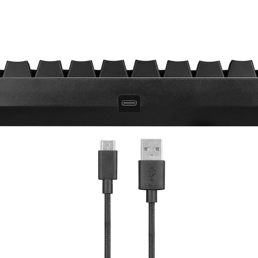 KB-RX63 ATOM Siyah Type-C Blue Switch Q 63 Tuşlu US Layout Mini Gaming Oyuncu Klavyesi - Rampage