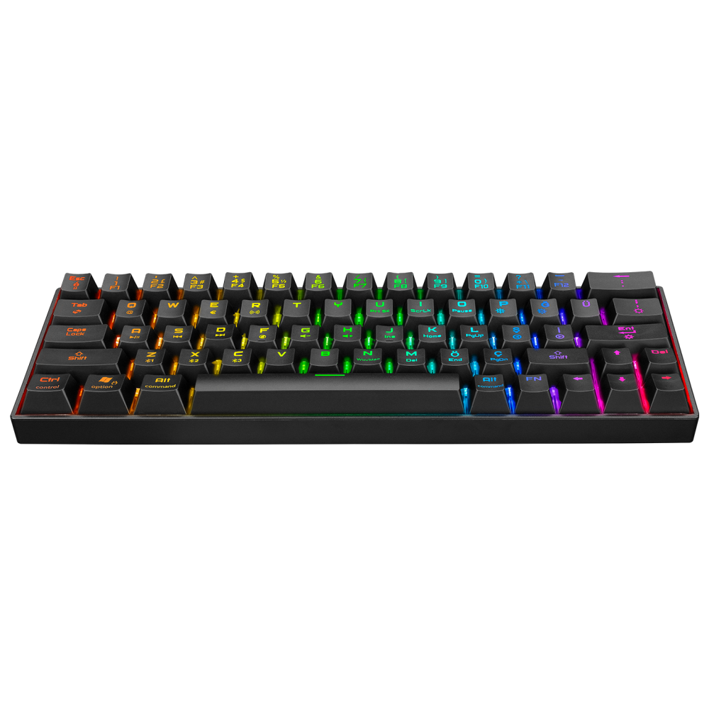 KB-RX63 B-ATOM Siyah Bluetooth Blue Switch Q 63 Tuşlu US Layout Mini Gaming Oyuncu Klavyesi