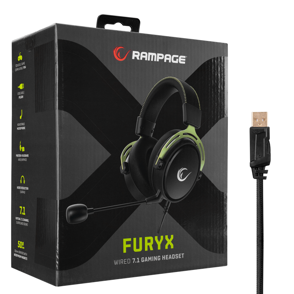 RM-F5 FURY-X 7.1 Oyuncu Kulaklığı - Rampage