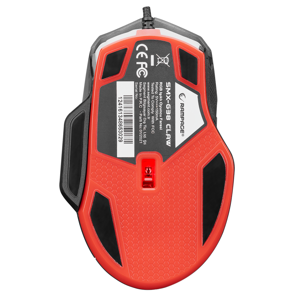 SMX-G38 CLAW Usb 7 Makro Tuşlu RGB 12800 DPI Gaming Oyuncu Mouse - Rampage