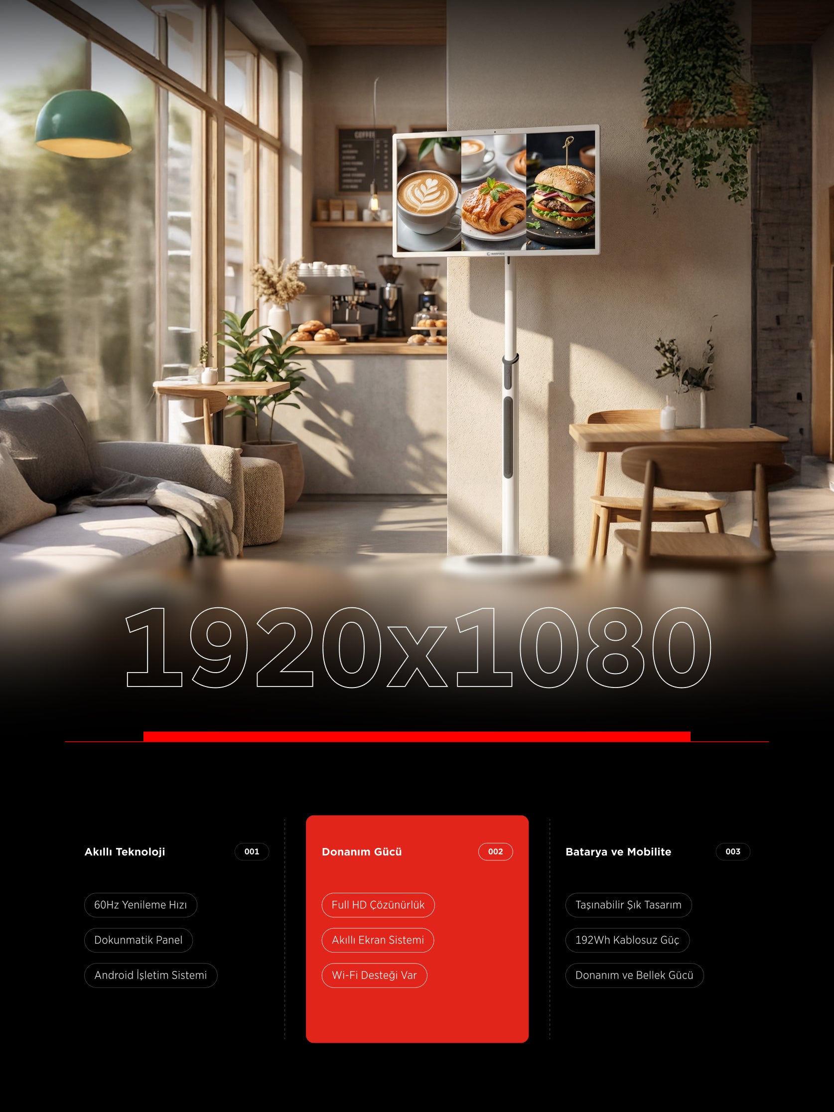 Rampage LD32FH8183MT 32'' 80 Ekran FHD IPS Android 13.0 Dokunmatik Smart Taşınabilir Monitör