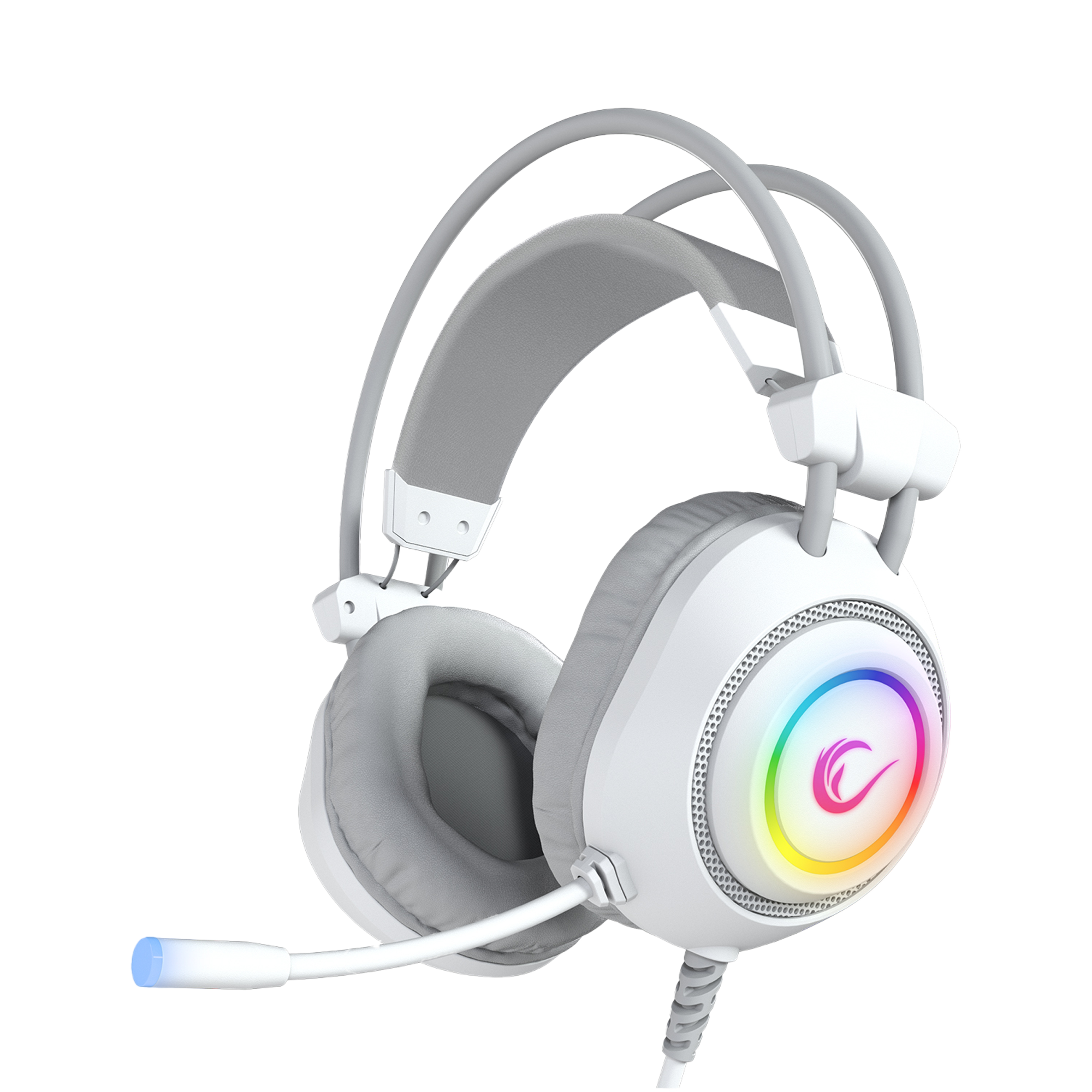 Rm-K19 Raging Plus 7.1 Surround RGB Mikrofonlu Oyuncu Kulaklık-Beyaz
