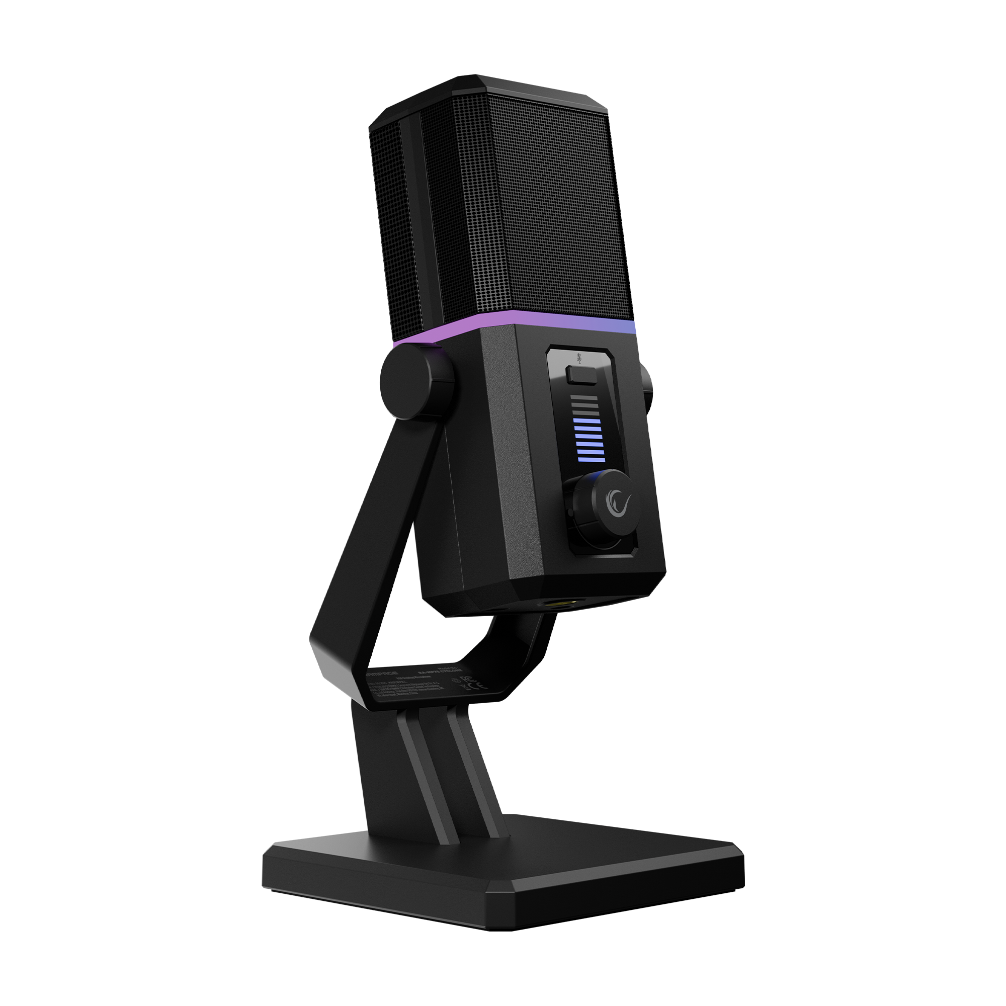 Ra-Mp75 Cyclone RGB Ses Göstergeli Masaüstü Mikrofon-Siyah