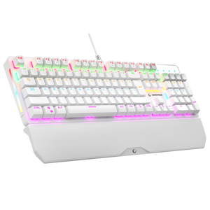 Kb-R86 US Layout English Rainbow Blue Switch Mekanik Oyuncu Klavyesi-Beyaz