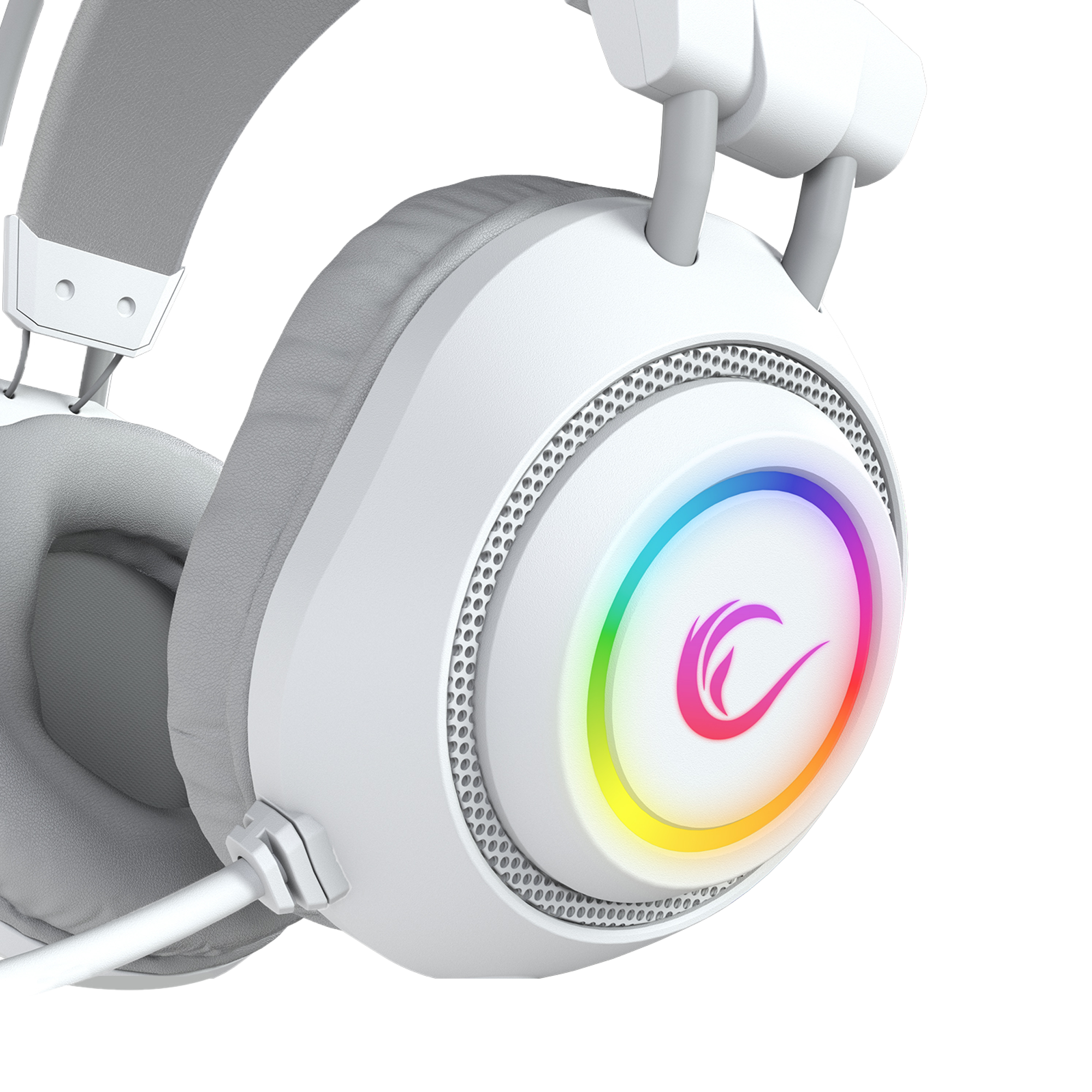Rm-K19 Raging Plus 7.1 Surround RGB Mikrofonlu Oyuncu Kulaklık-Beyaz