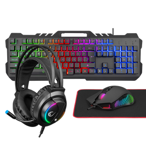 Fitment Km-GX7 Combo Mouse + Mousepad + Headphone Gaming Keyboard Set-Black