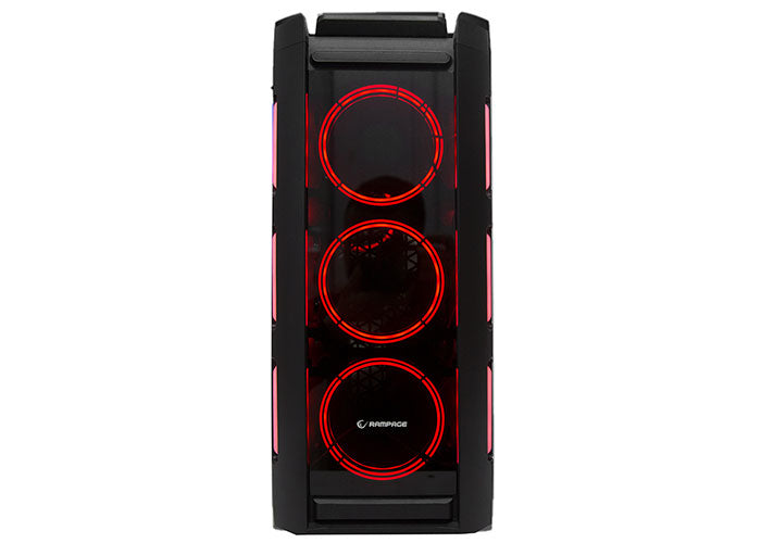 MAJOR 4*12cm RGB Fanlı Siyah Tempered Glass Oyuncu Kasası - Rampage