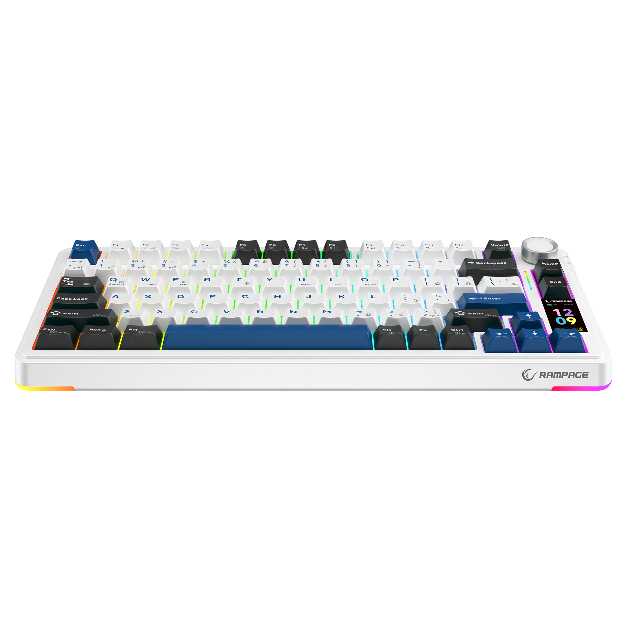 Quell Pro RGB Hot Swap Gasket Oil Switch English Layout PBT Keycaps Kablosuz Mekanik Oyuncu Klavyesi