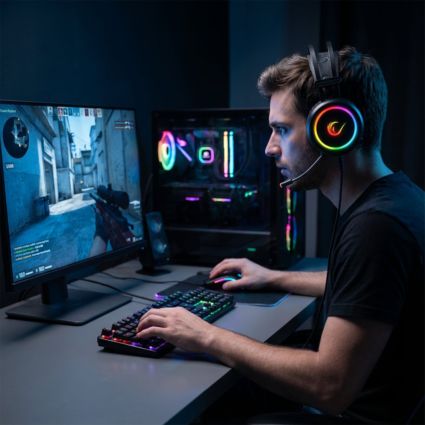 Stormy RGB 7.1 Gaming Headset-Black