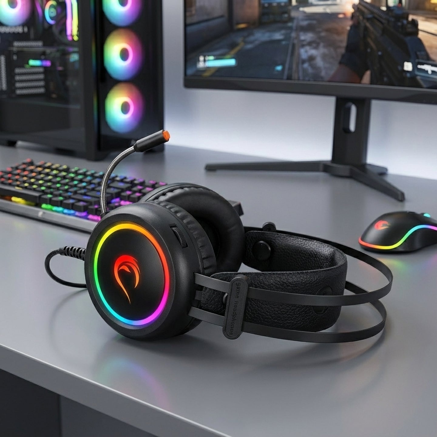 Stormy RGB 7.1 Gaming Headset-Black