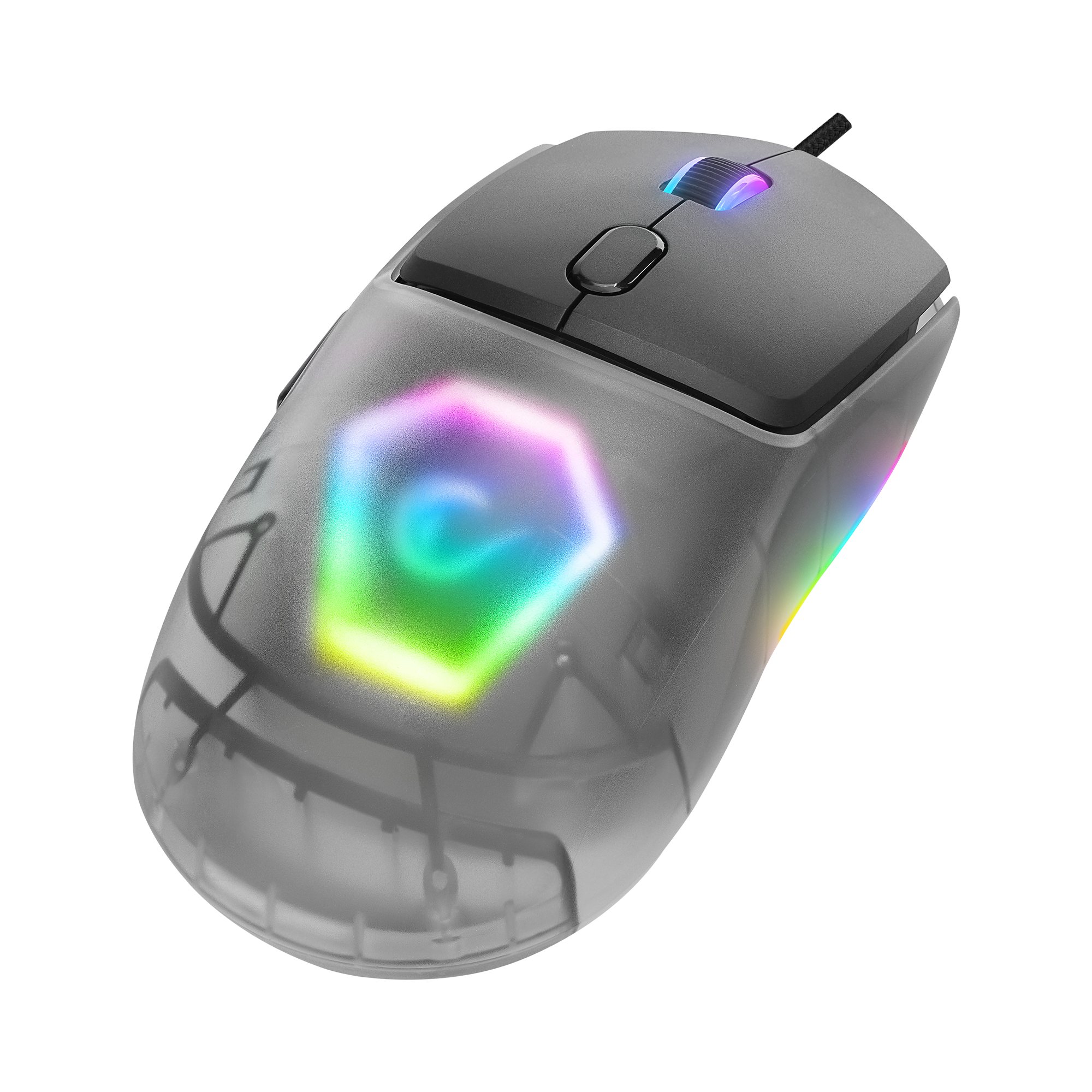 Hyalo M1 Siyah Değiştirilebilir 3 Kapaklı RGB 12000 DPI Gaming Oyuncu Mouse - Rampage