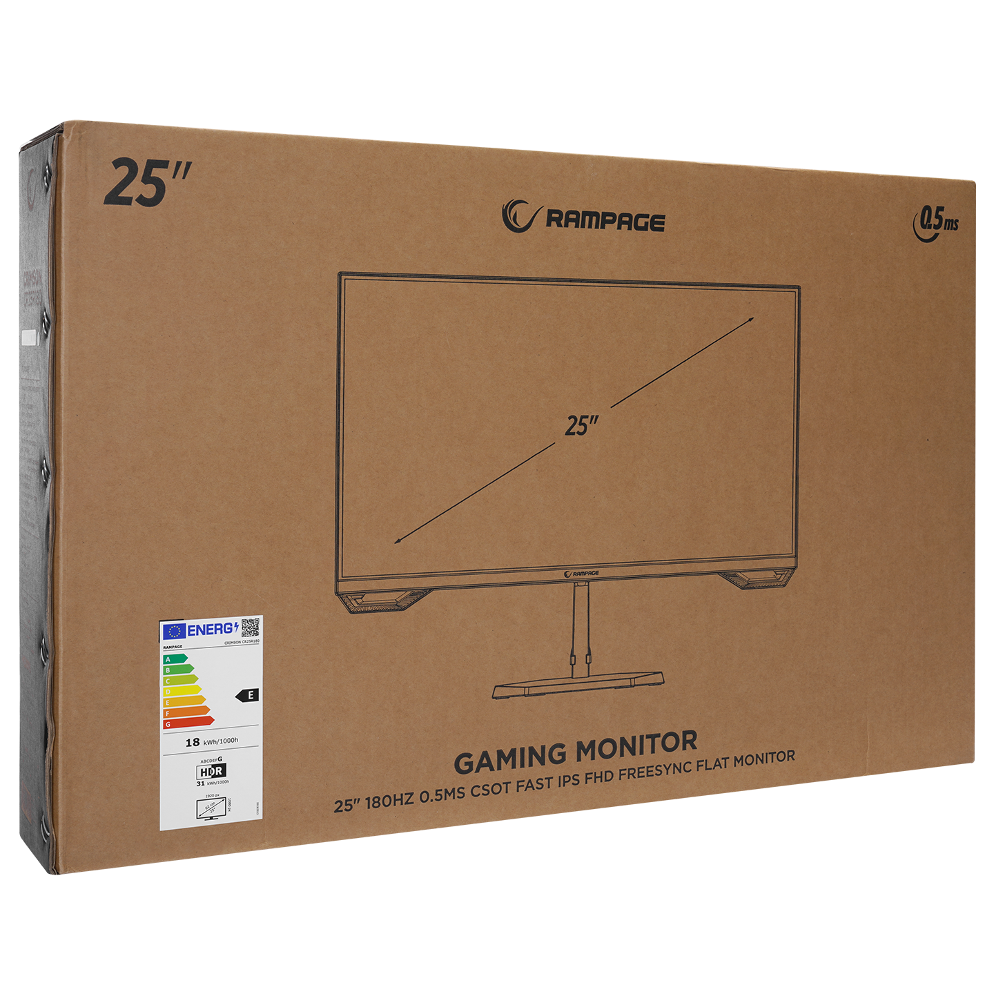 Crimson CR25R180 25 180HzCSOT FAST IPS FHD Freesync/G-Sync Flat Oyuncu Monitörü - Rampage