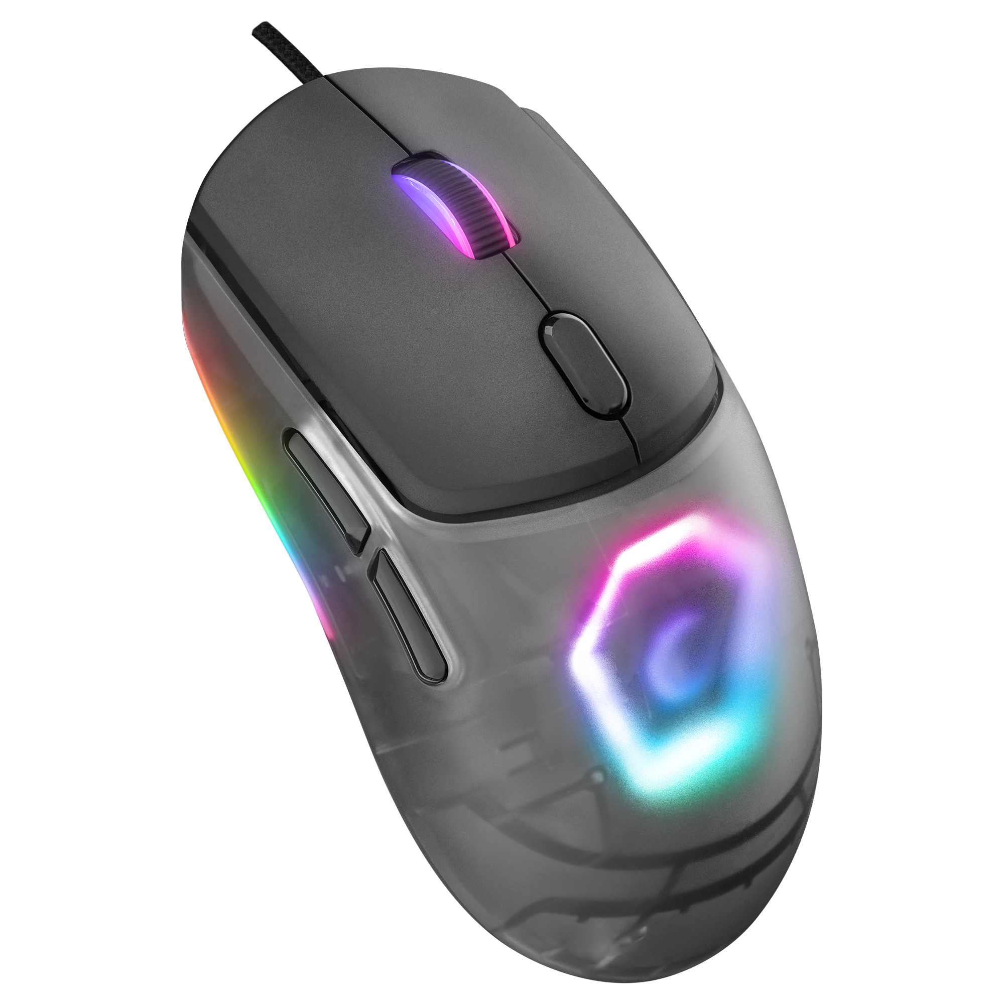 Hyalo M1 Siyah Değiştirilebilir 3 Kapaklı RGB 12000 DPI Gaming Oyuncu Mouse - Rampage