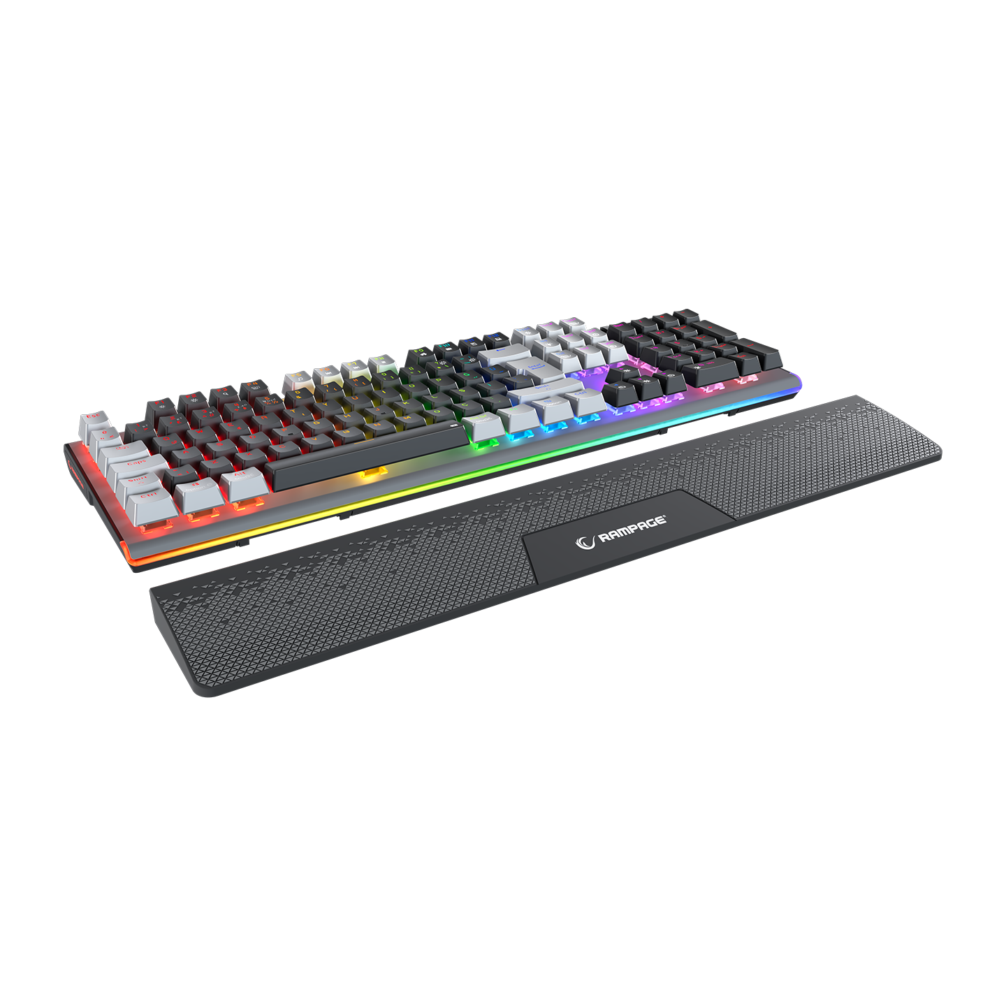 Carbon Pro Siyah/Gri Wireless OUTEMU Red Switch Gaming Oyuncu Klavyesi - Rampage