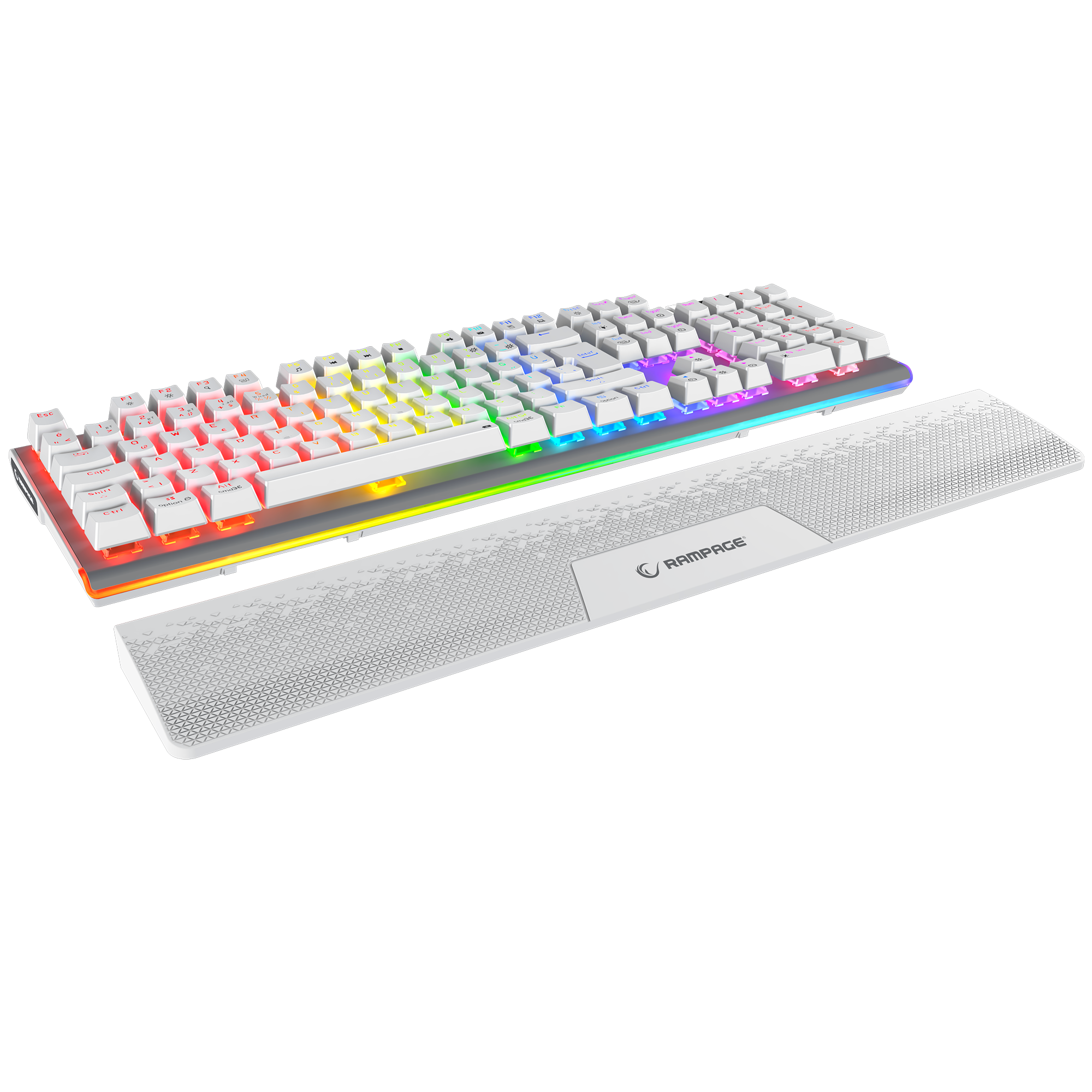 Carbon Beyaz Bilek Destekli Red Switch Gaming Oyuncu Klavyesi - Rampage