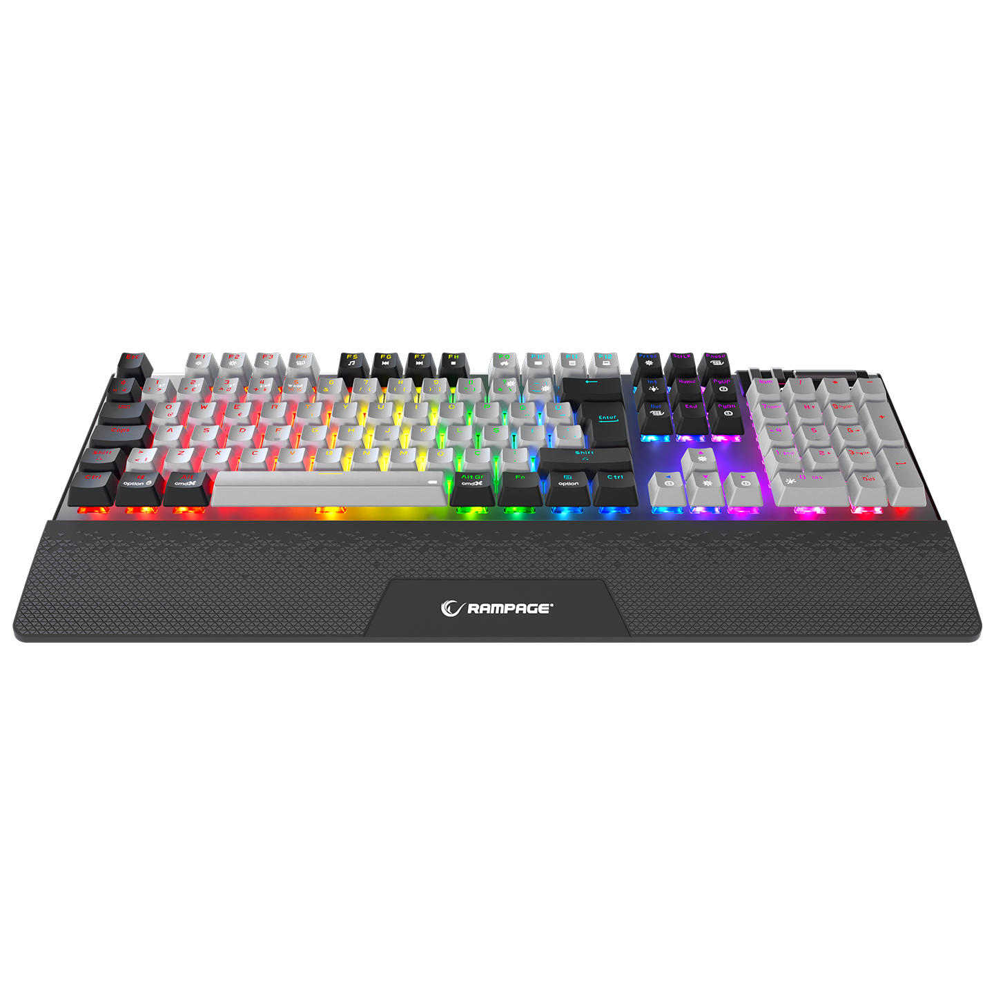 Carbon Pro Gri/Siyah Wireless OUTEMU Red Switch Gaming Oyuncu Klavyesi - Rampage