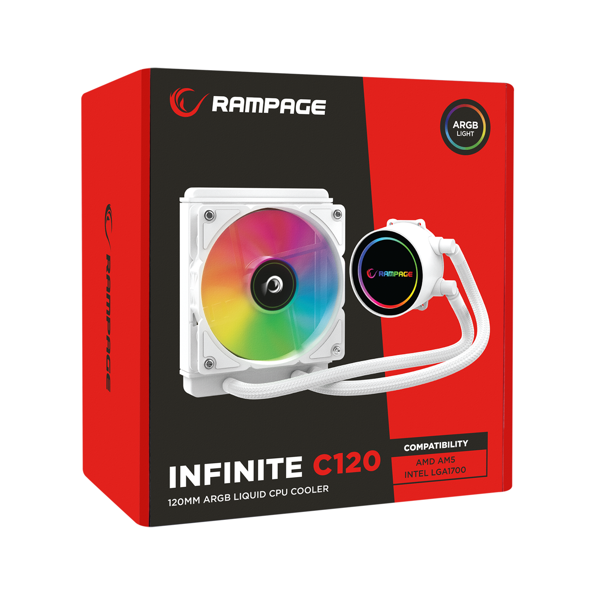 İnfinite C120 ARGB Intel LGA1700/AMD AM5 Uyumlu 120mm Sıvı Soğutmalı Cpu Fan-Beyaz