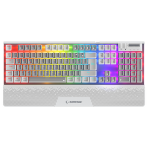 Carbon Pro Gri/Beyaz Wireless OUTEMU Red Switch Gaming Oyuncu Klavyesi - Rampage