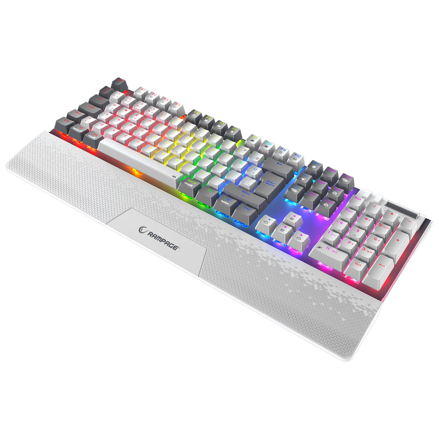 Carbon Pro Beyaz/Gri Wireless OUTEMU Red Switch Gaming Oyuncu Klavyesi - Rampage