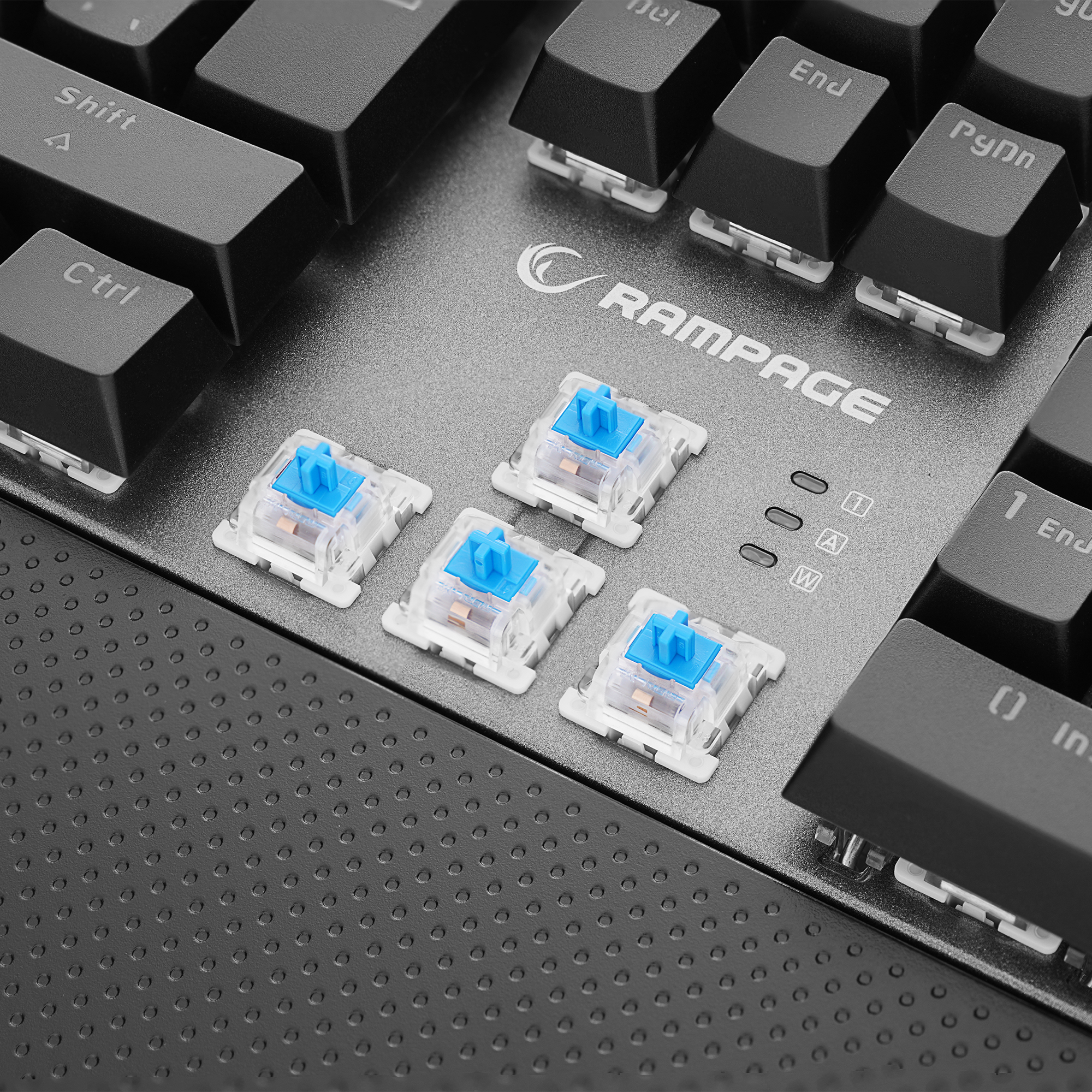 KB-R28 BLADE PLUS Siyah/Gümüş Gökkuşağı Aydınlatmalı Tam Türkçe Blue Switch Mekanik Gaming Klavye - Rampage