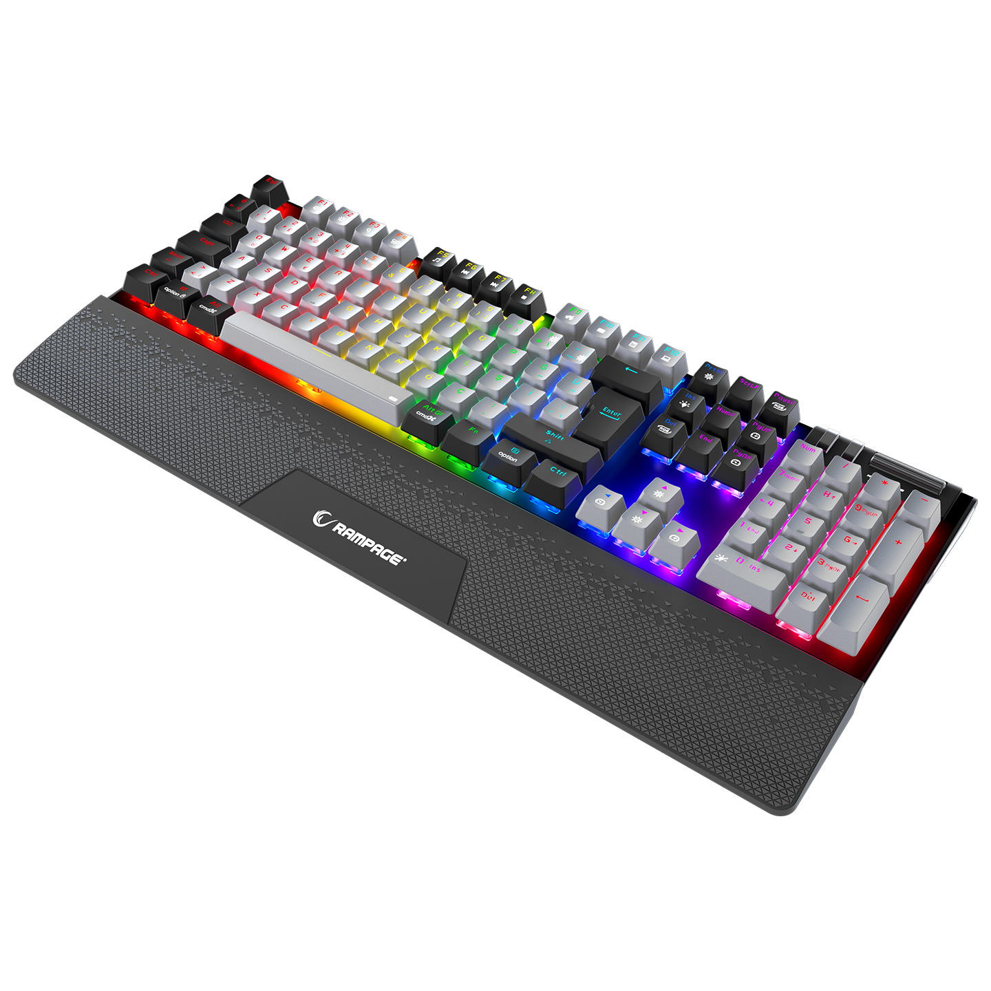 Carbon Pro Gri/Siyah Wireless OUTEMU Red Switch Gaming Oyuncu Klavyesi - Rampage