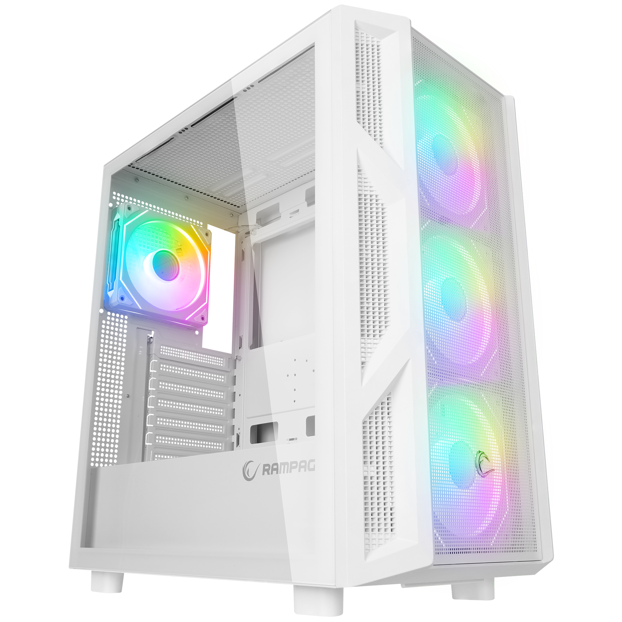 HUMBLE Beyaz Mesh 650W 80 Plus Bronze ATX Mid-T Gaming Oyuncu Kasası - Rampage