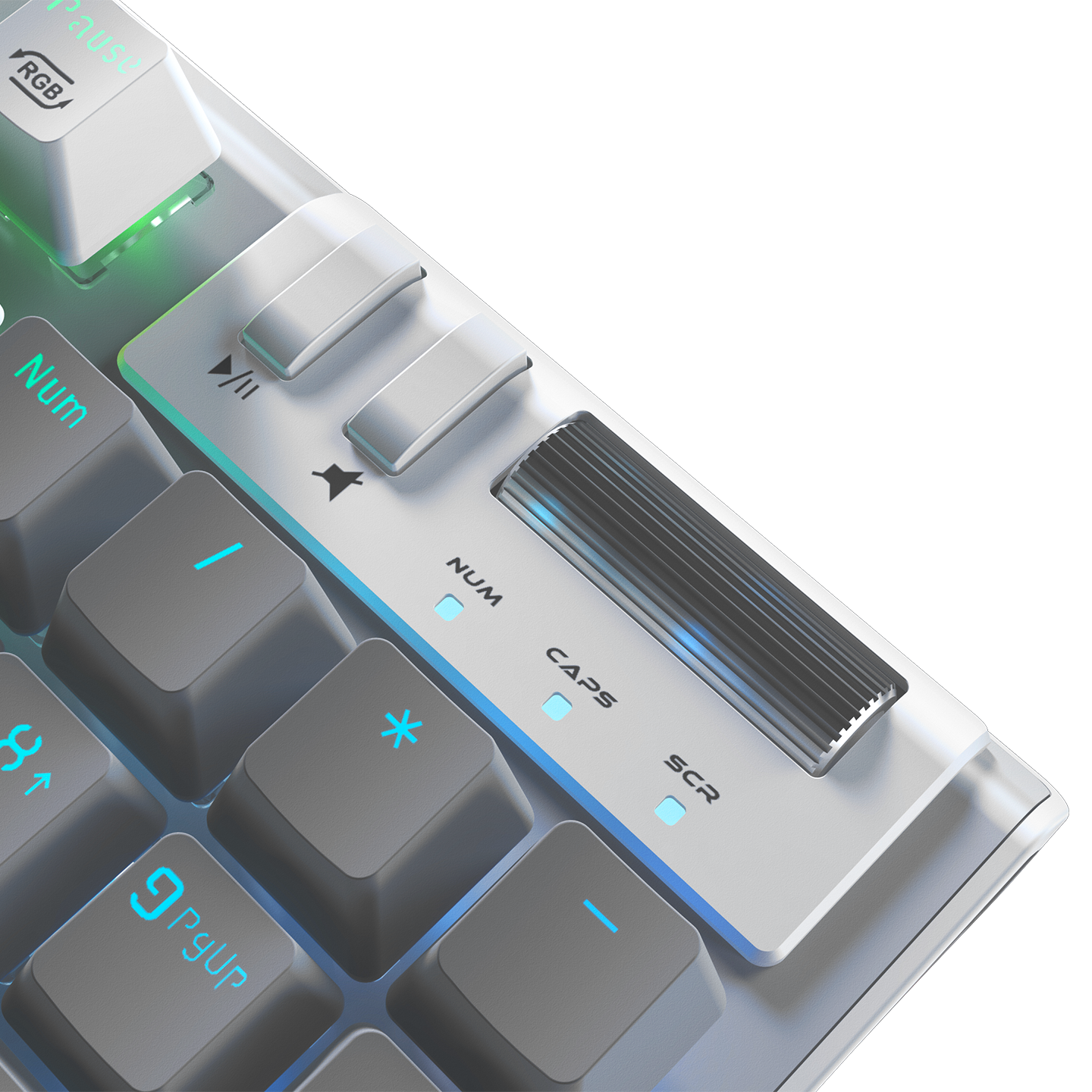 Carbon Pro Gri/Beyaz Wireless OUTEMU Red Switch Gaming Oyuncu Klavyesi - Rampage