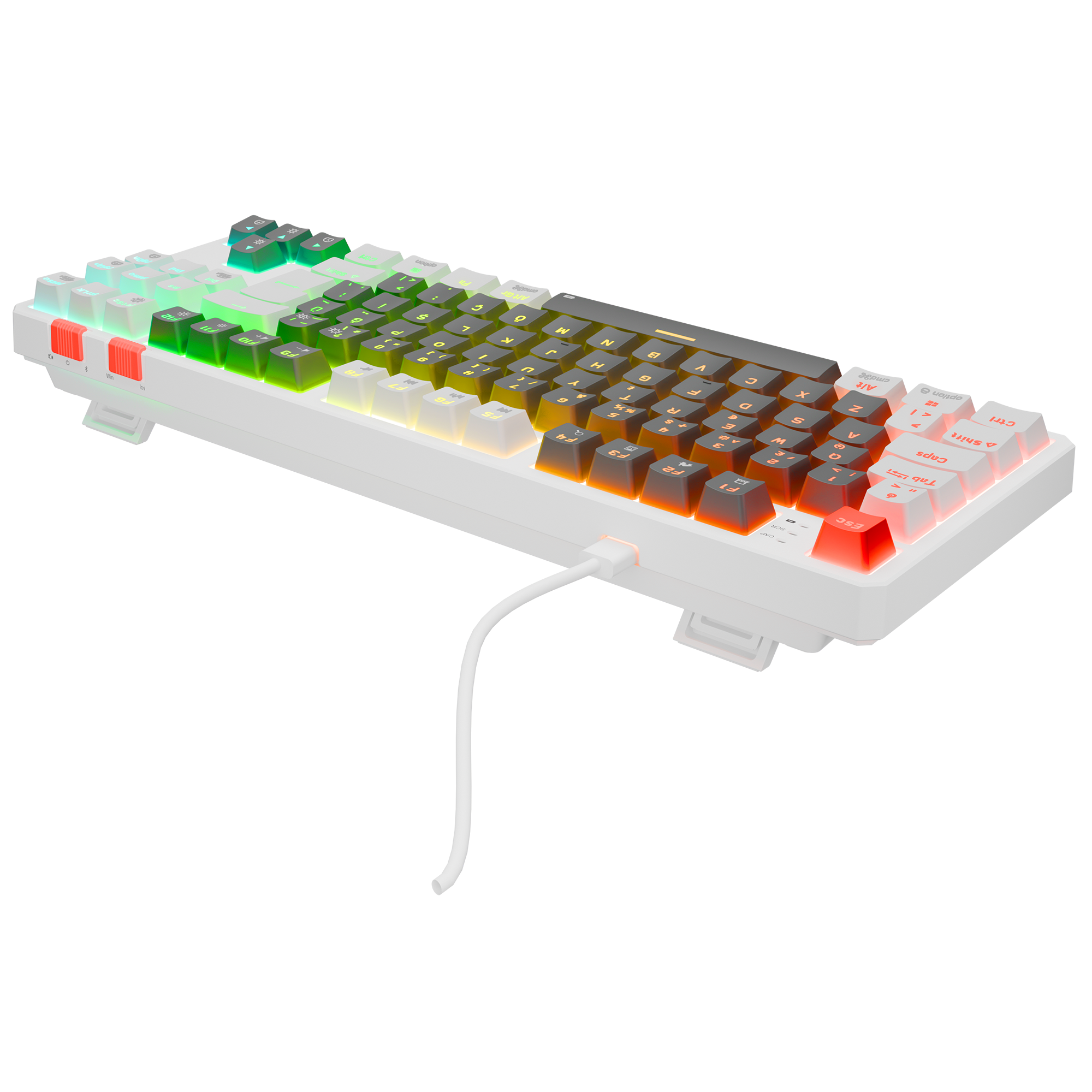 Yoru TKL RGB Outemu Red Switch Mekanik Oyuncu Klavyesi- Gri/Beyaz