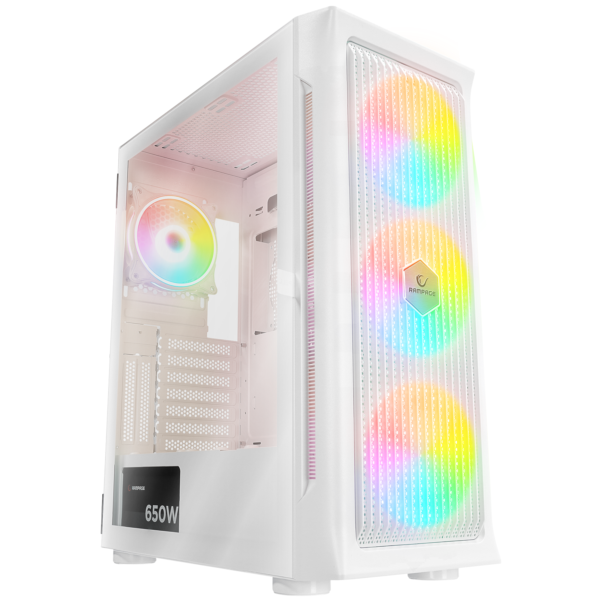 PROLIX Mesh 650W 80+ Beyaz ATX Mid-T Gaming Oyuncu Kasası - Rampage