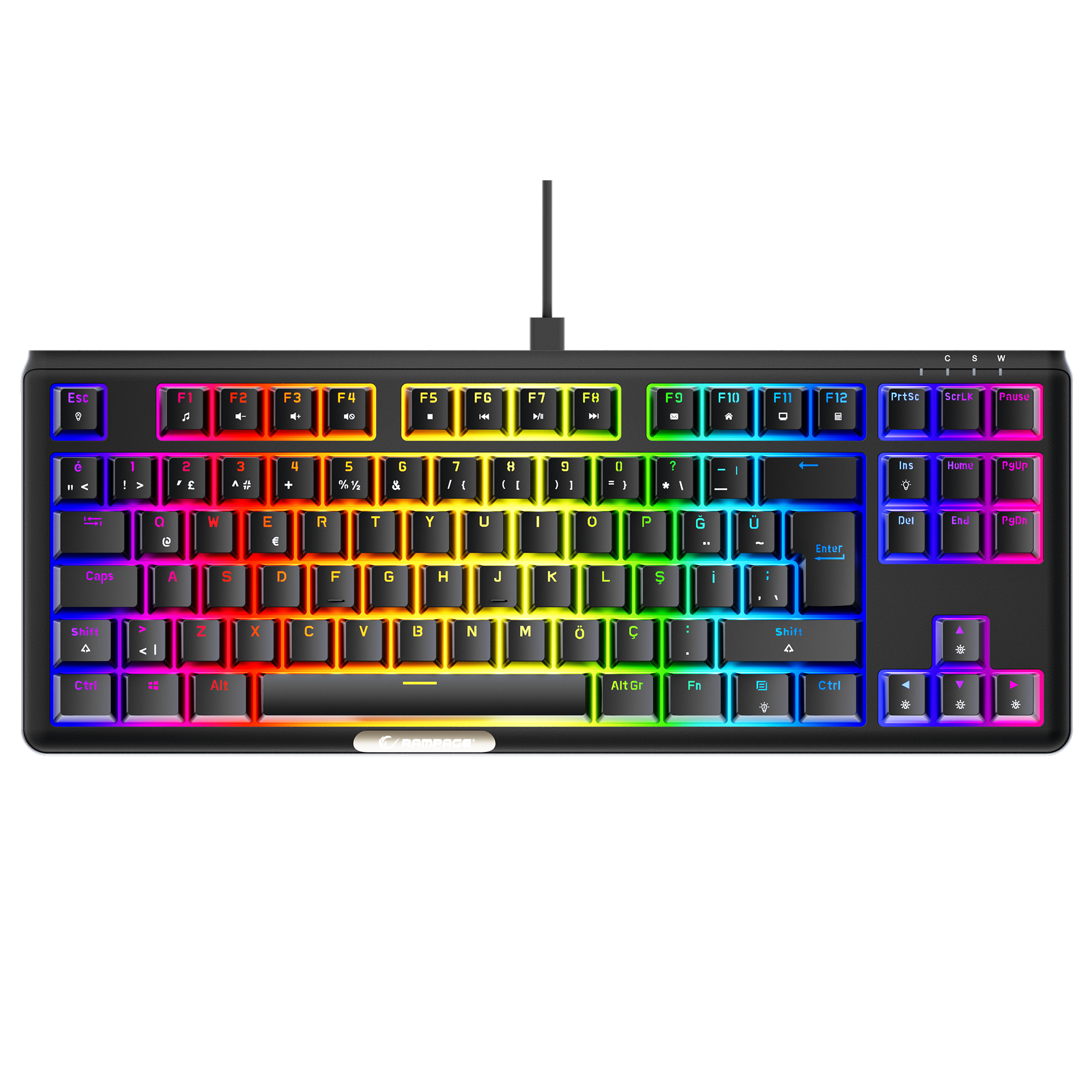 CLAW Siyah TKL RED SWITCH Mekanik Gaming Oyuncu Klavyesi - Rampage