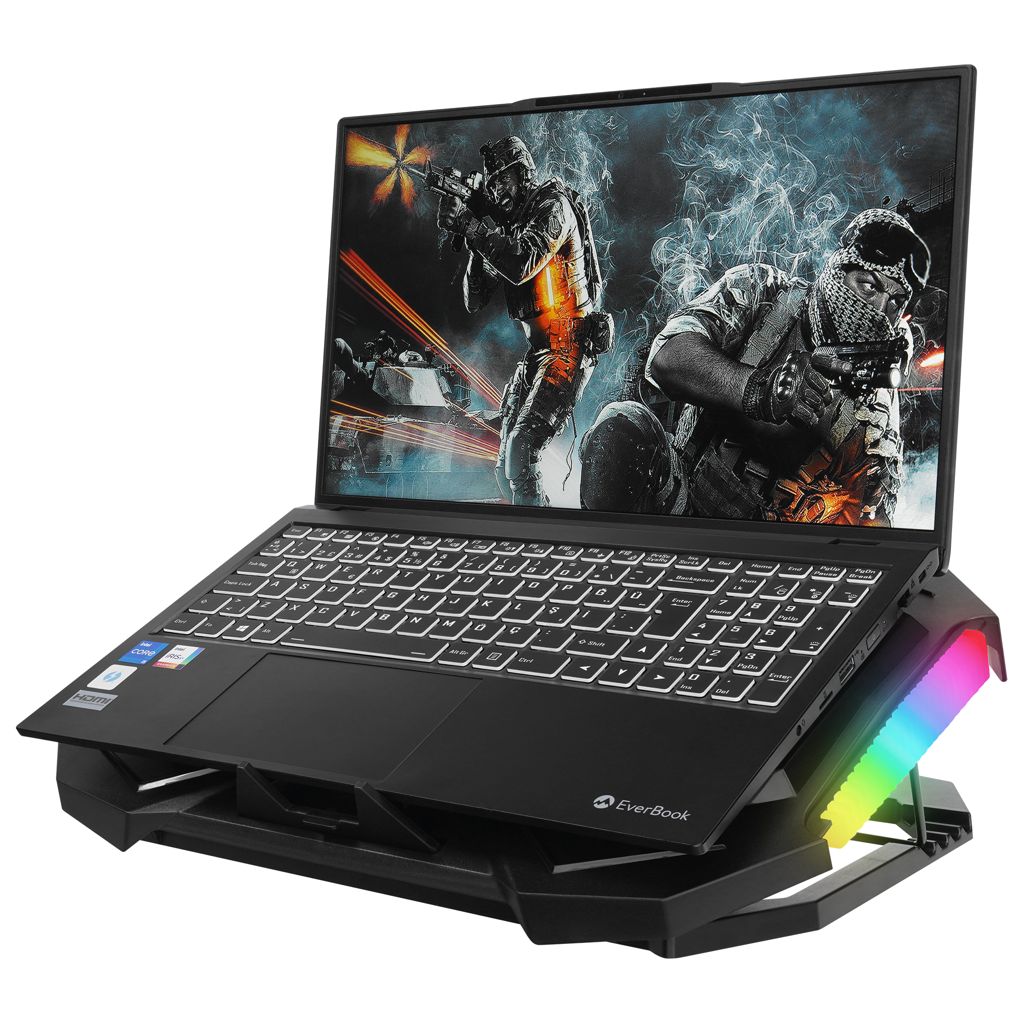AD-RC11 SPIDER Siyah RGB Işıklı 2 Fan 15-17 inç Notebook Soğutucu Stand - Rampage
