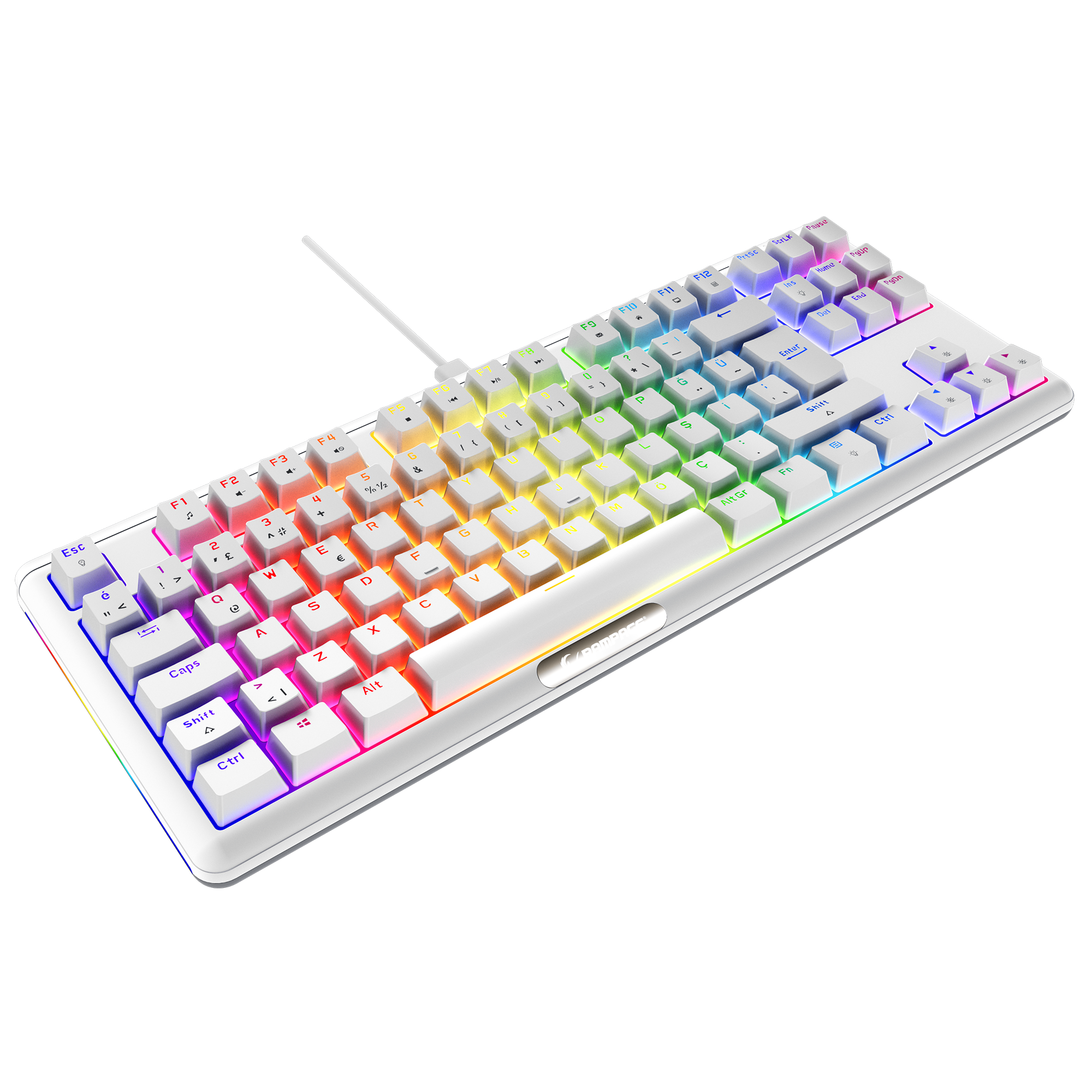 CLAW Beyaz TKL BLUE SWITCH Mekanik Gaming Oyuncu Klavyesi - Rampage