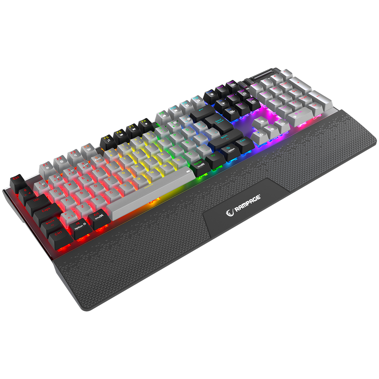 Carbon Pro Gri/Siyah Wireless OUTEMU Red Switch Gaming Oyuncu Klavyesi - Rampage