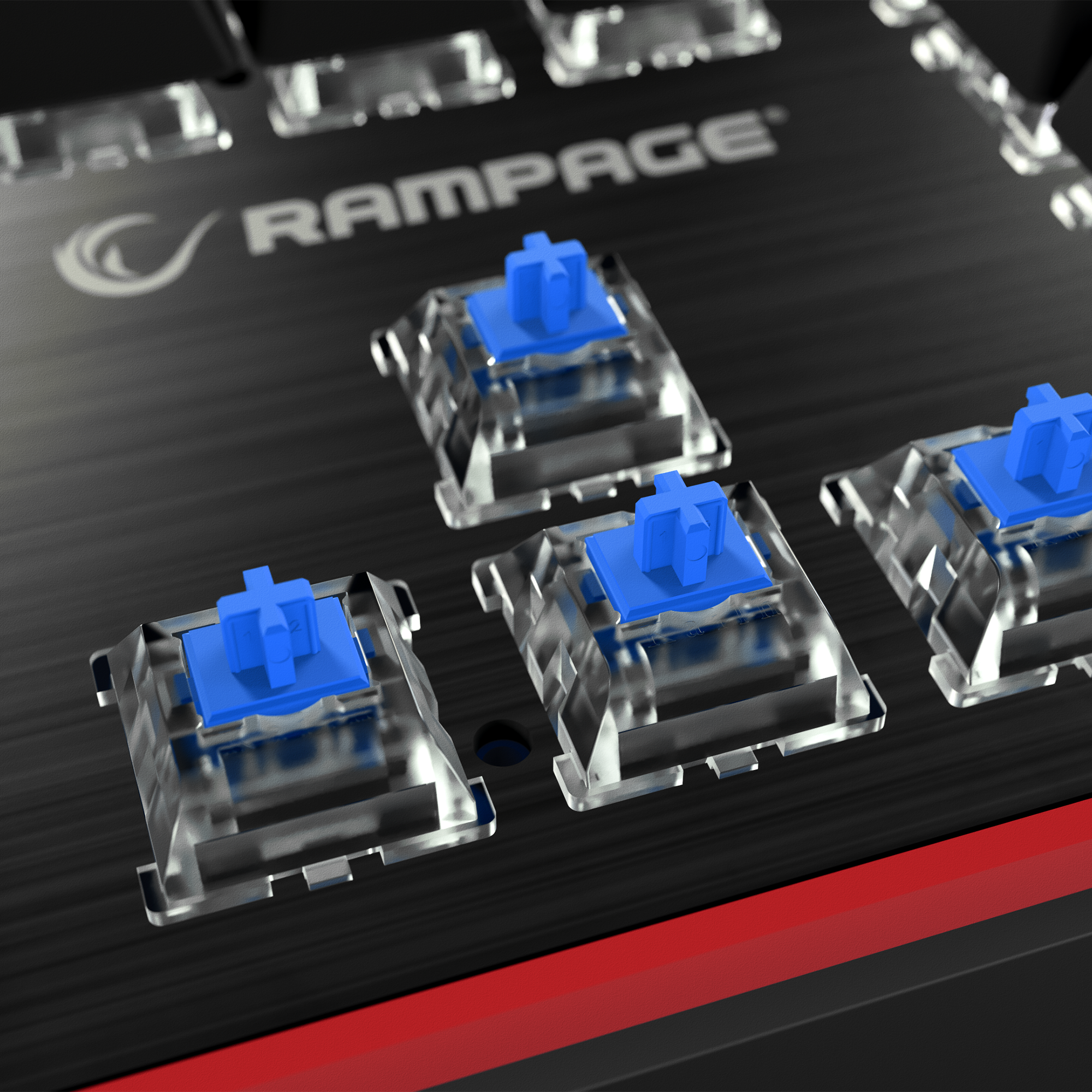 Hydra R6 Gaming Pro Blue Switch Aluminyum Kaplama Multimedia Mekanik Klavye - Rampage