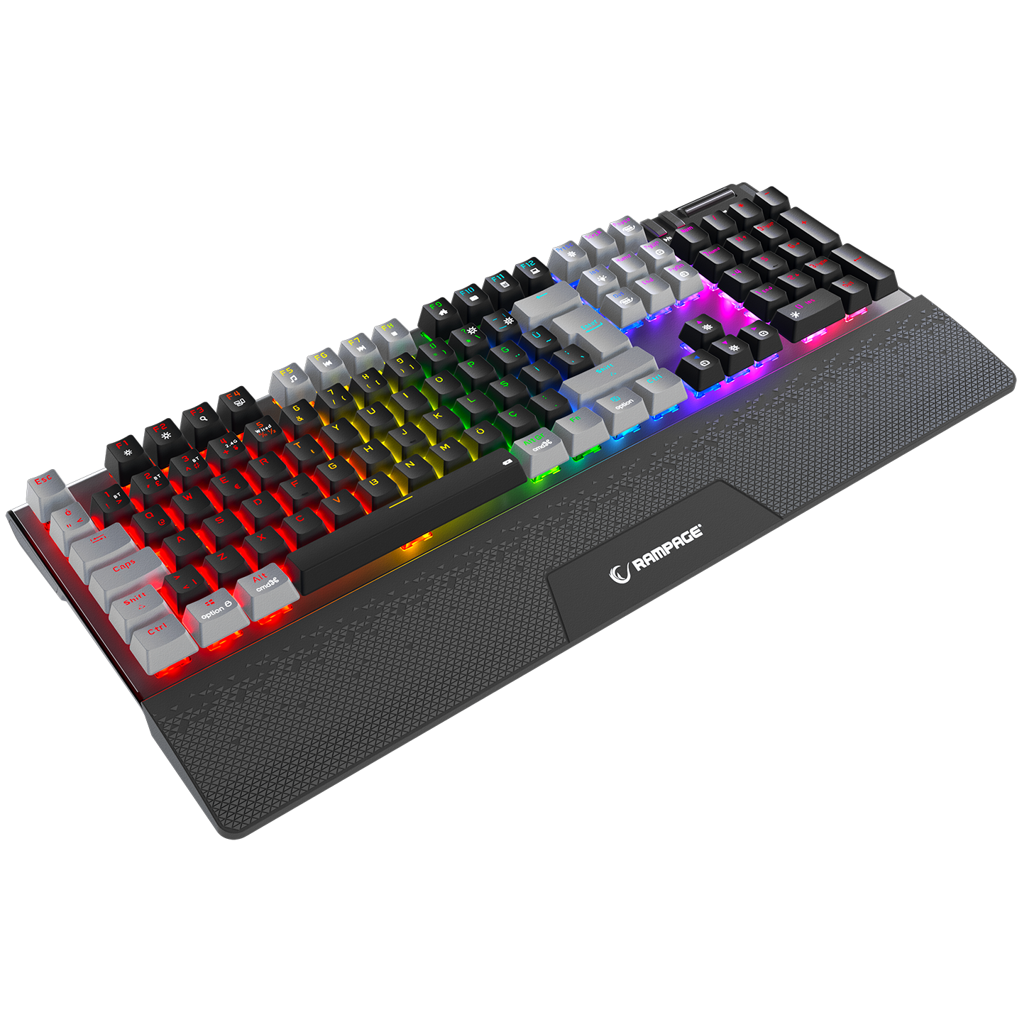 Carbon Pro Siyah/Gri Wireless OUTEMU Red Switch Gaming Oyuncu Klavyesi - Rampage
