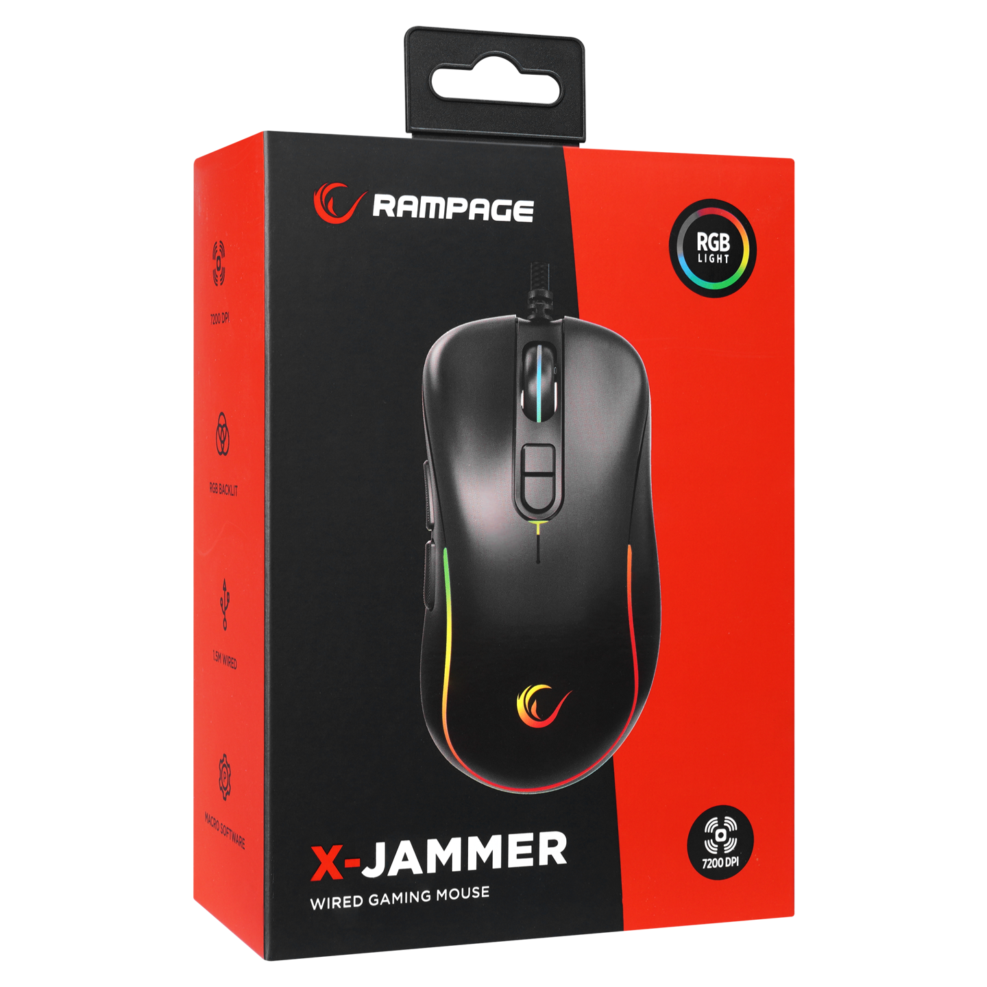 SMX-R47 X-JAMMER Usb Siyah RGB Işıklı 7200 dpi Gaming Oyuncu Mouse - Rampage