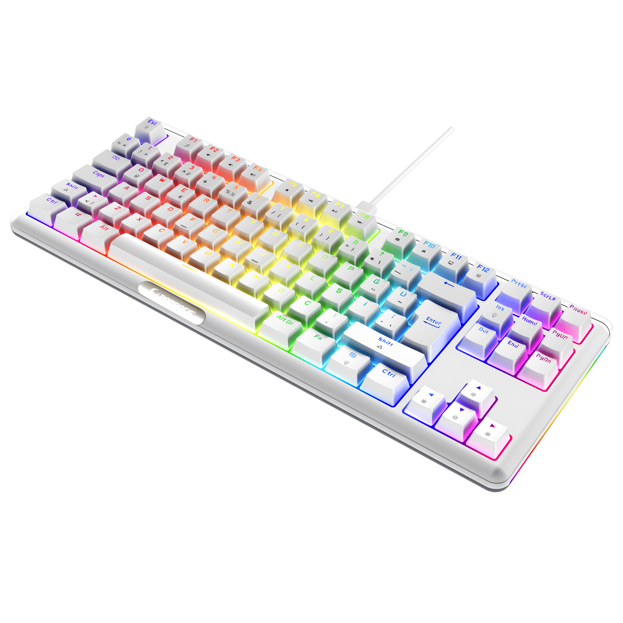 CLAW Beyaz TKL BLUE SWITCH Mekanik Gaming Oyuncu Klavyesi - Rampage