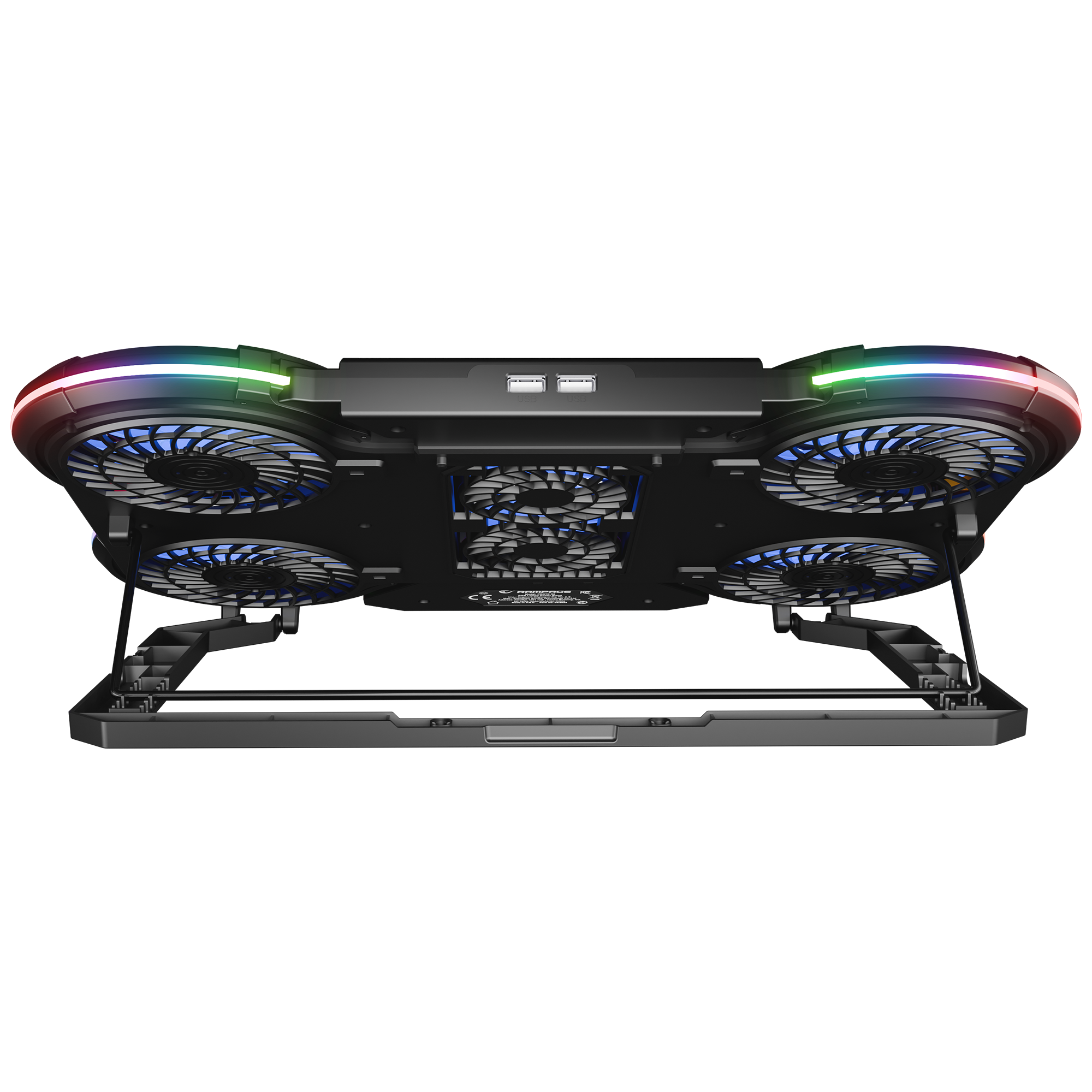 RGB 6 Fanlı Telefon Tutuculu 10-17 inç Notebook Soğutucu Stand