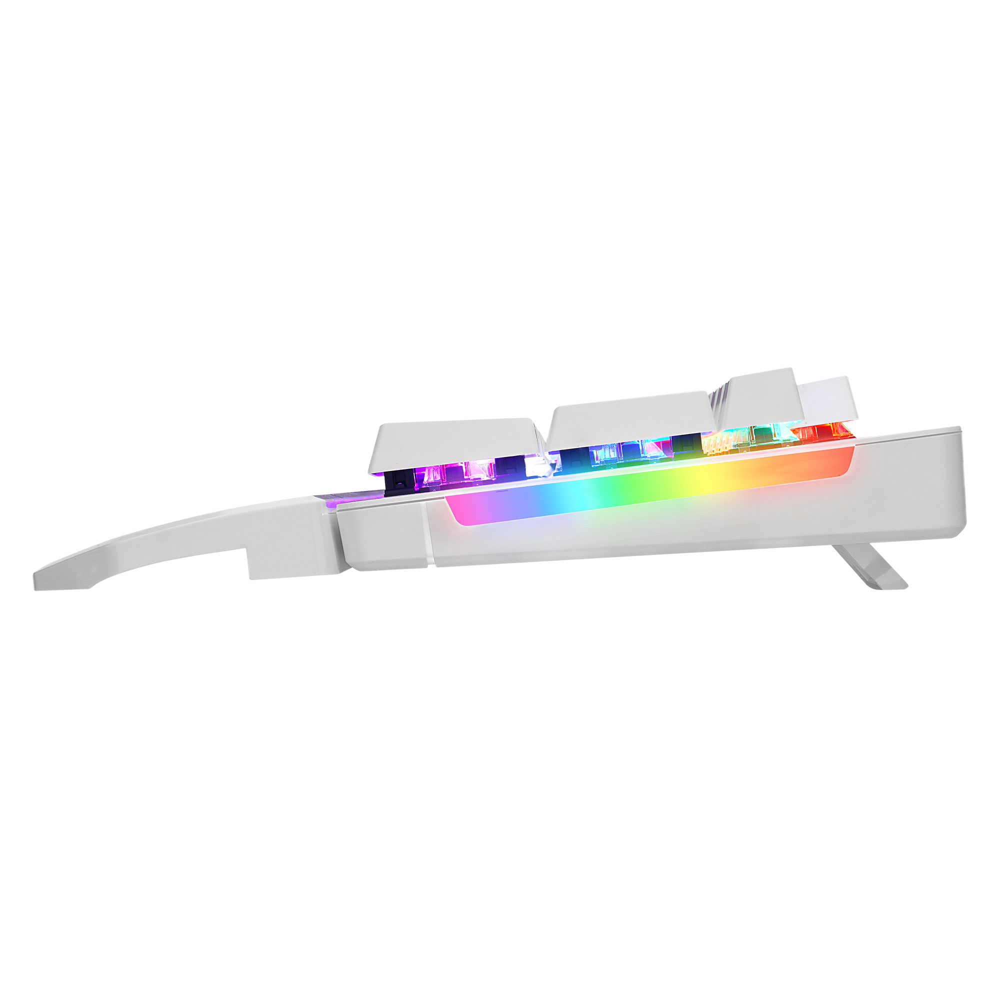 Kb-R86 US Layout English Rainbow Blue Switch Mekanik Oyuncu Klavyesi-Beyaz